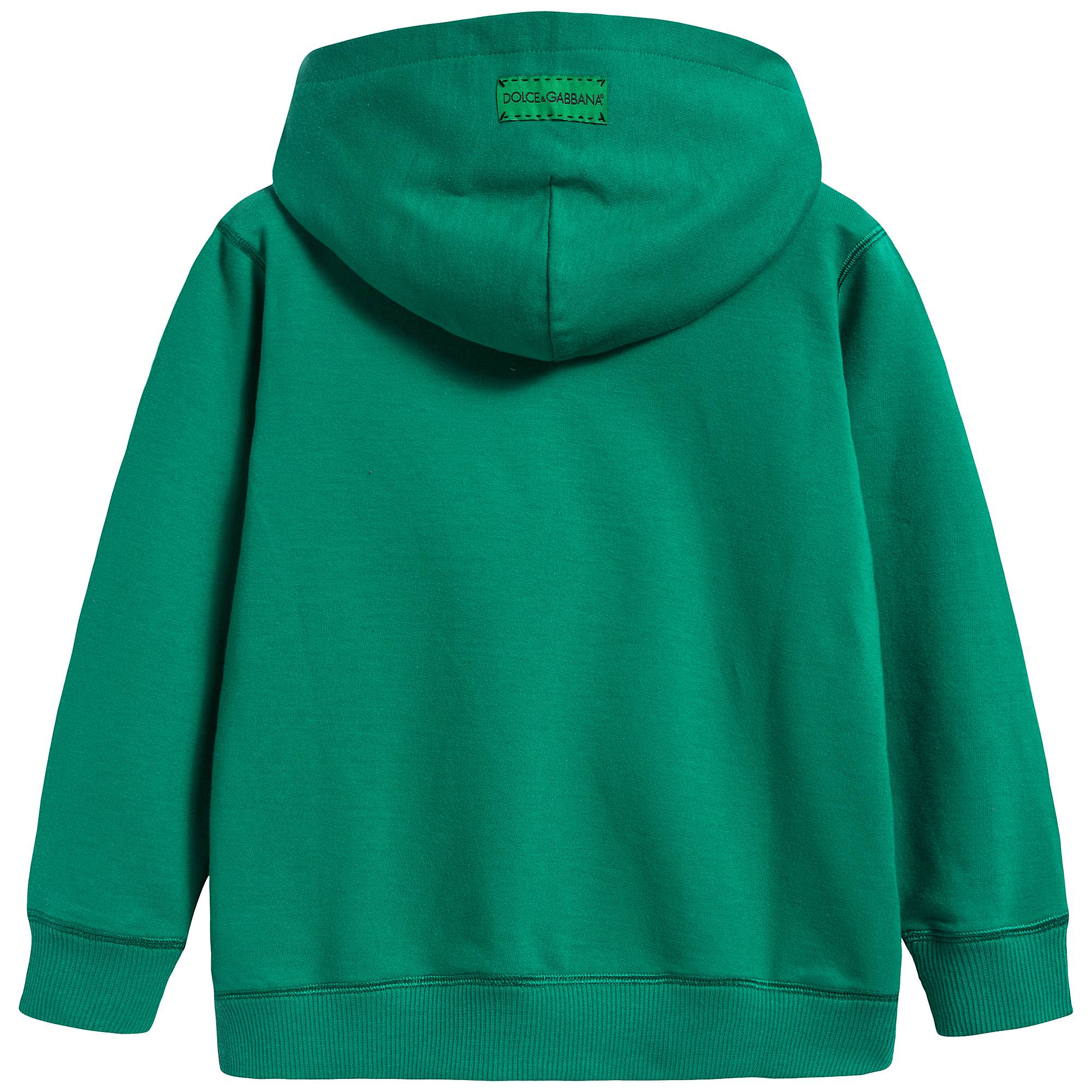 Boys&girls Green Embroidered Cotton Coat