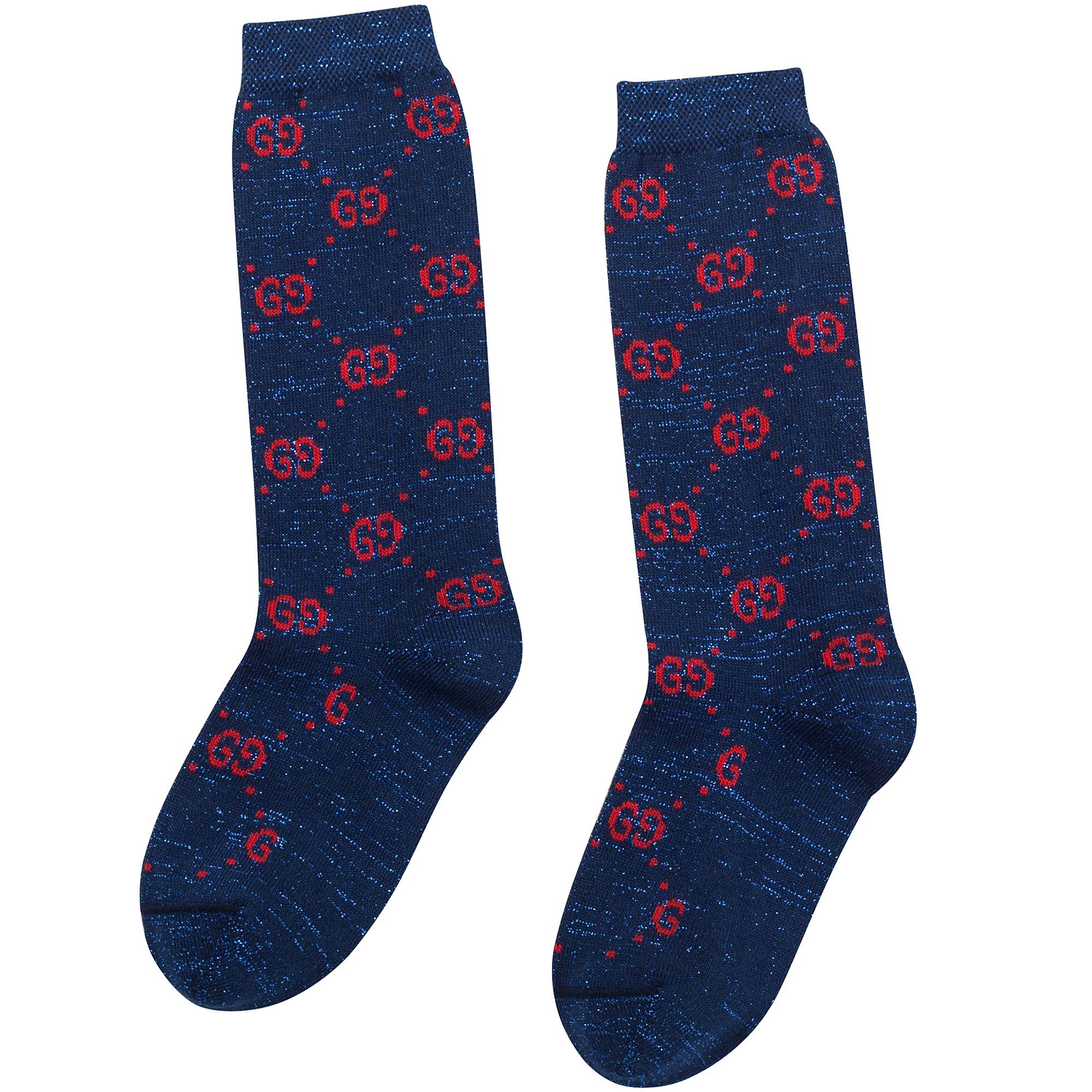 Boys & Girls Blue Red "GG" Socks