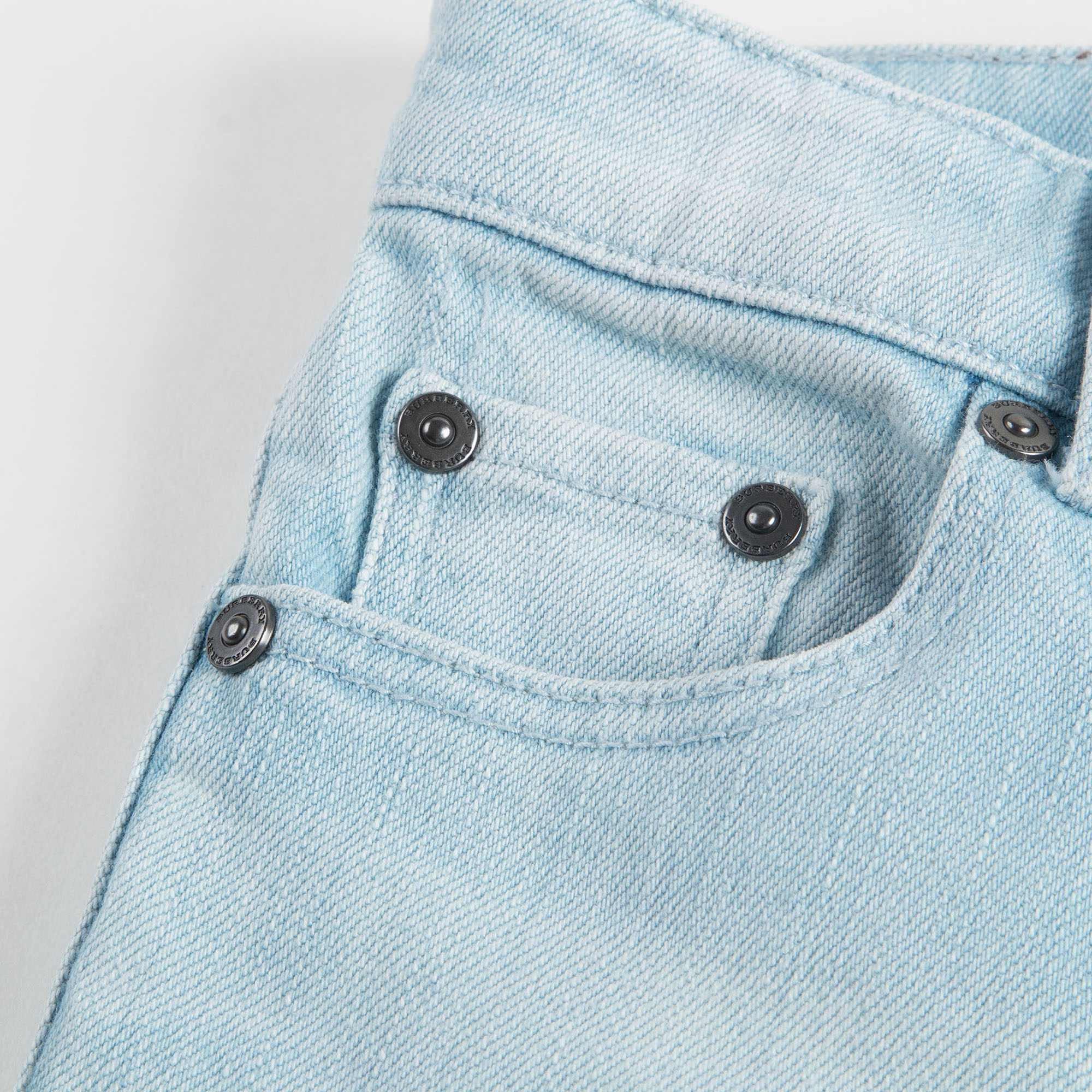 Jean Garçon en Denim Bleu Coupe Droite Décontractée