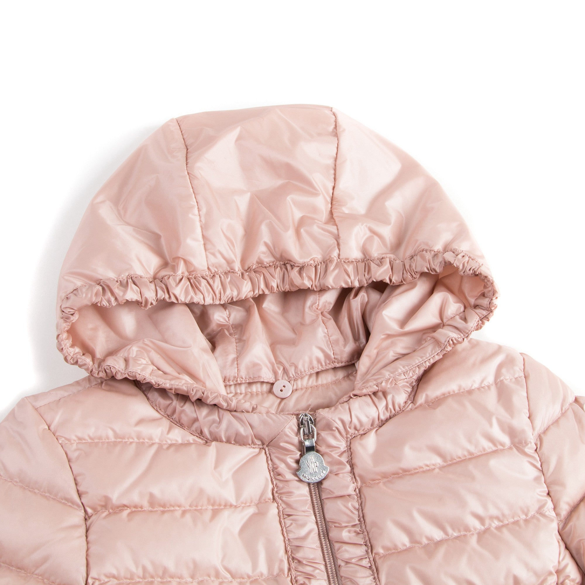 Doudoune à capuche rose vif « Flavienne » pour fille avec poignets à volants