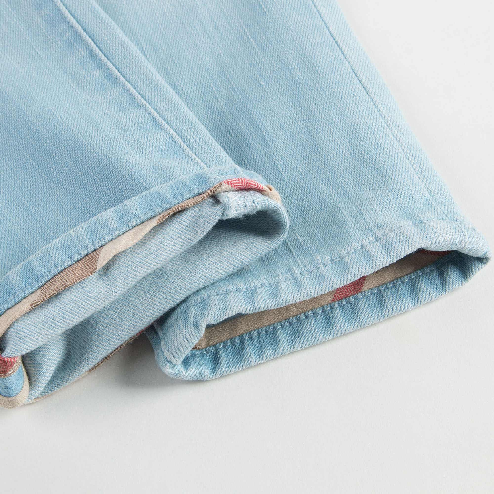 Jean Garçon en Denim Bleu Coupe Droite Décontractée