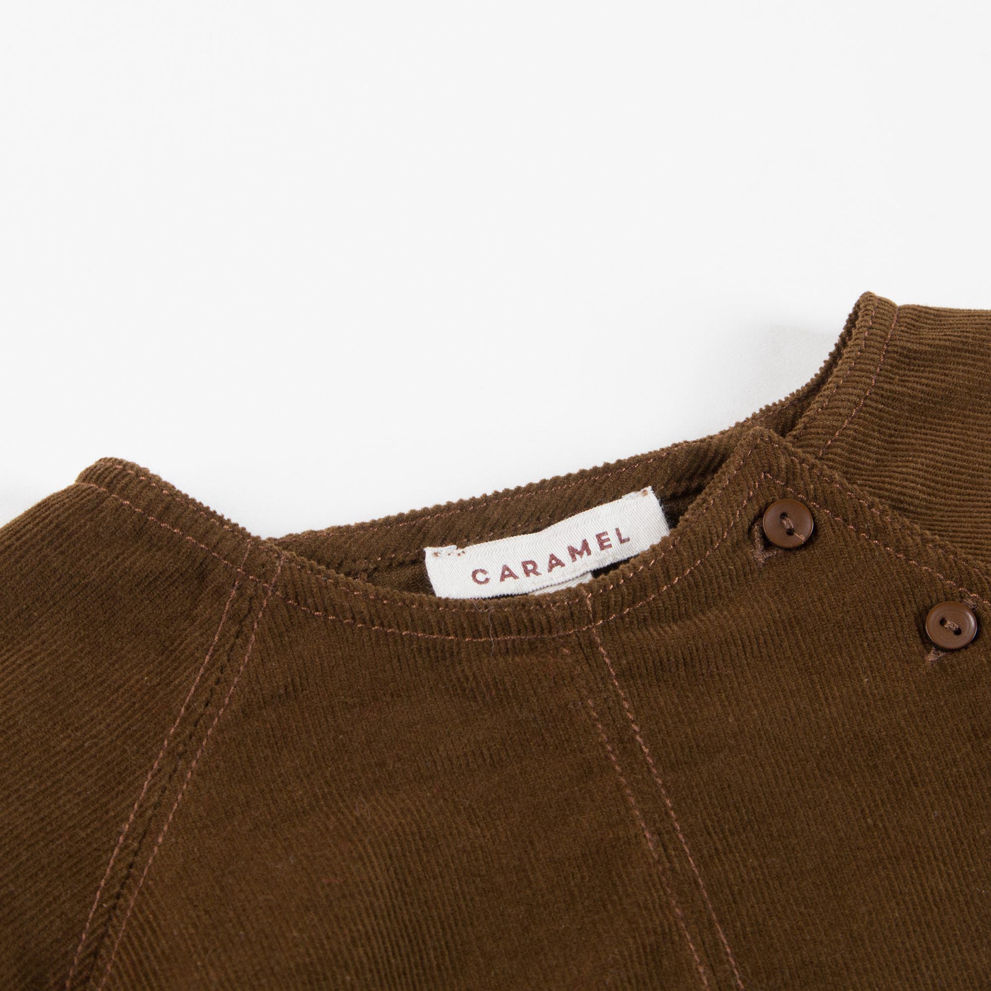 Girls Brown Cotton Dress With Belt