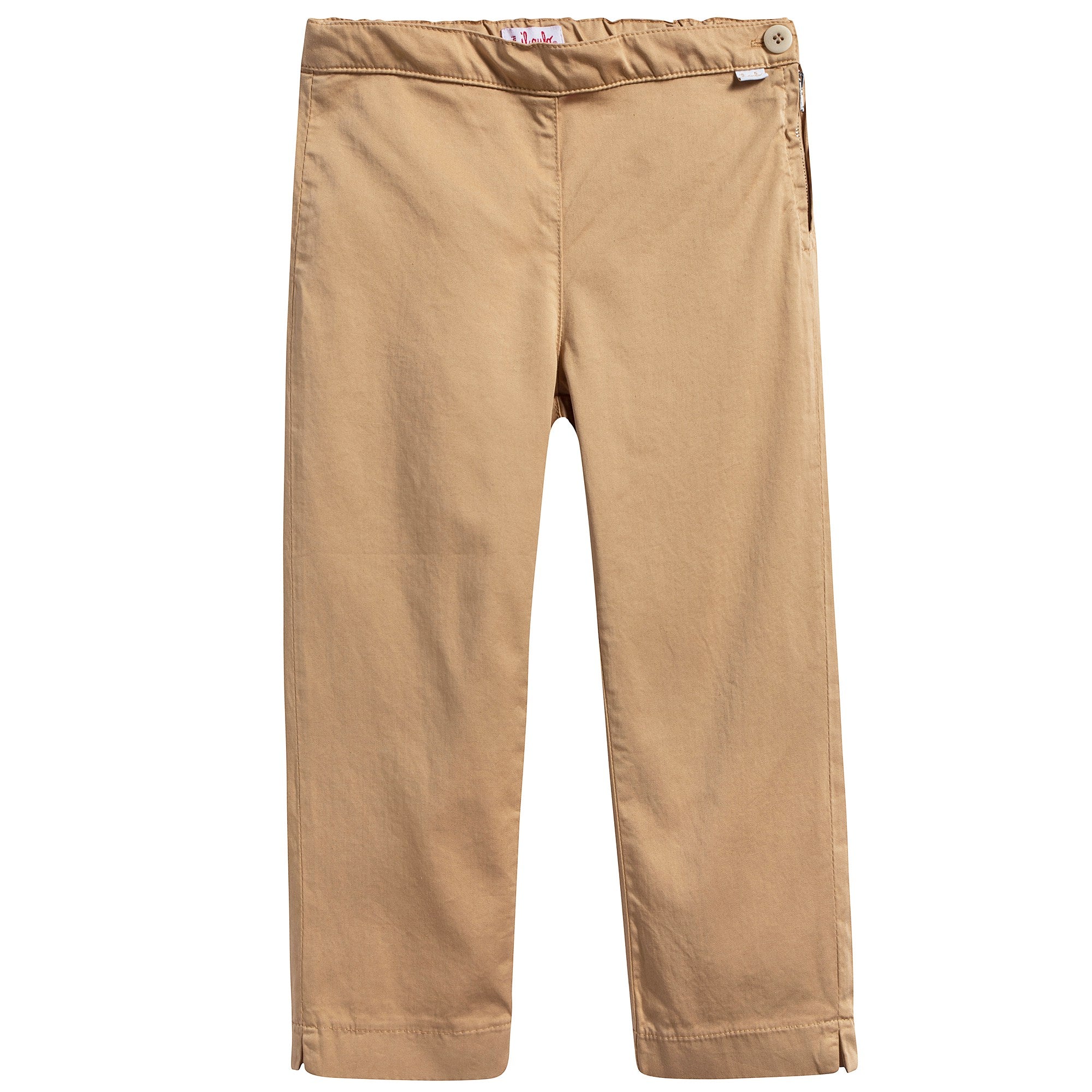 Girls Camel Capri Pants Cotton Trousers