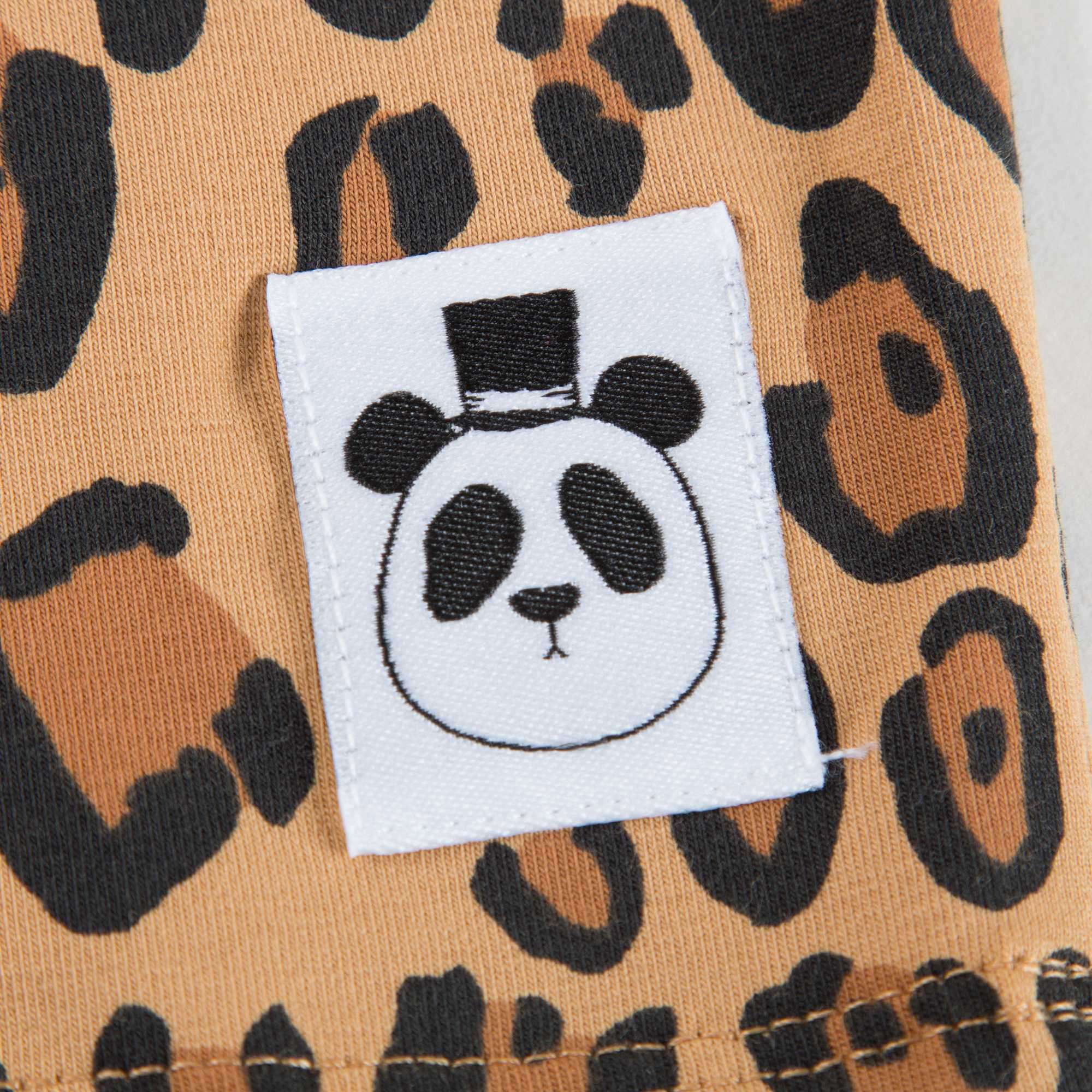 Boys & Girls Beige Basic Leopard T-shirt With Long Sleeves