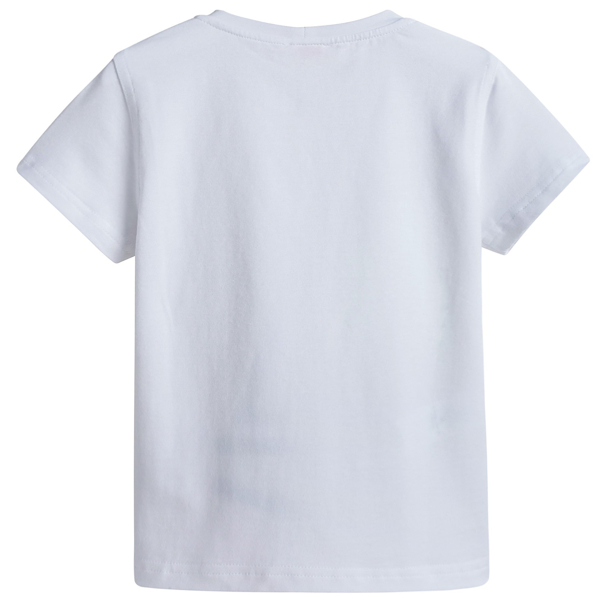 Boys White Boat Printed T-Shirt