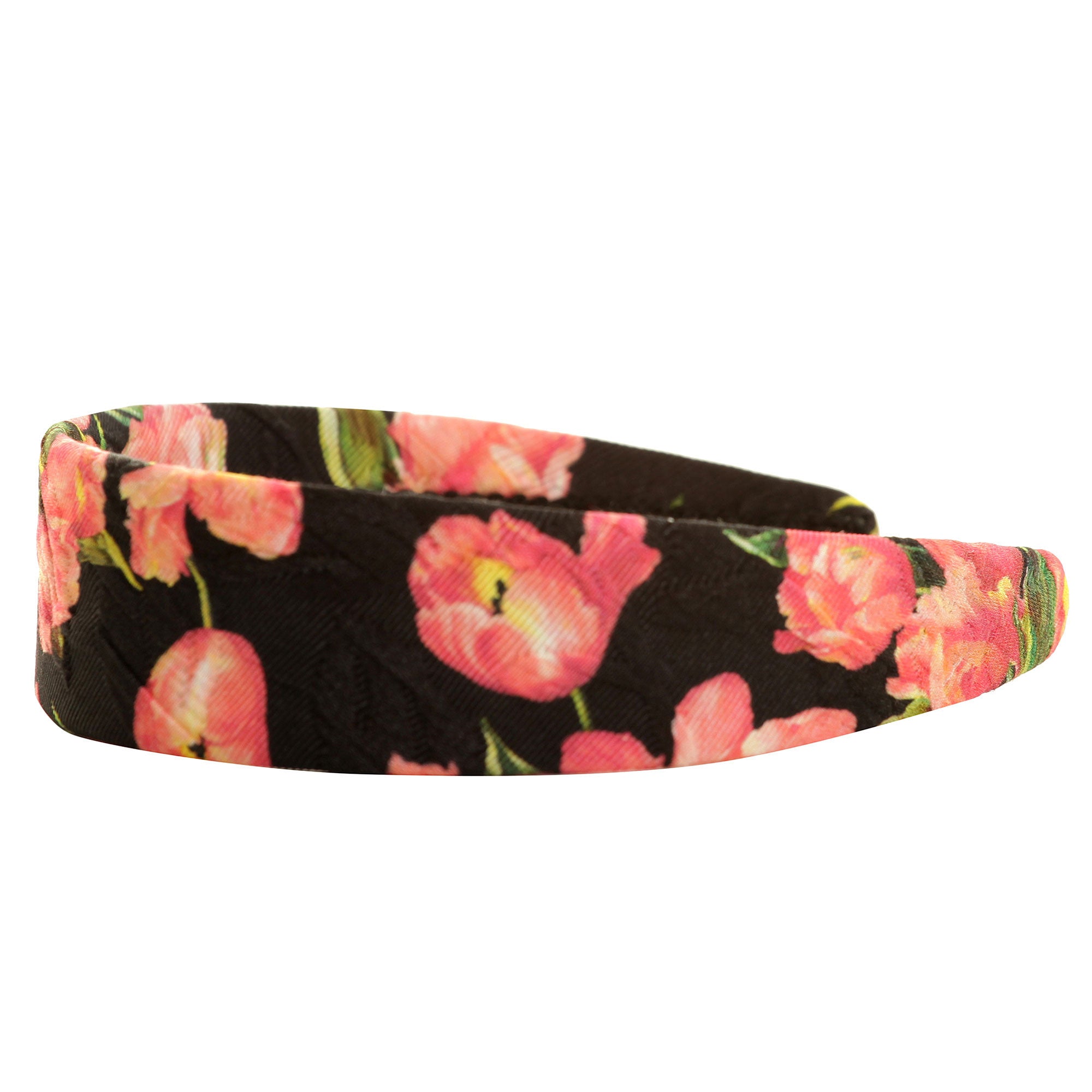 Girls Black Hairband With Pink Tulips Print Trims - CÉMAROSE | Children's Fashion Store - 4