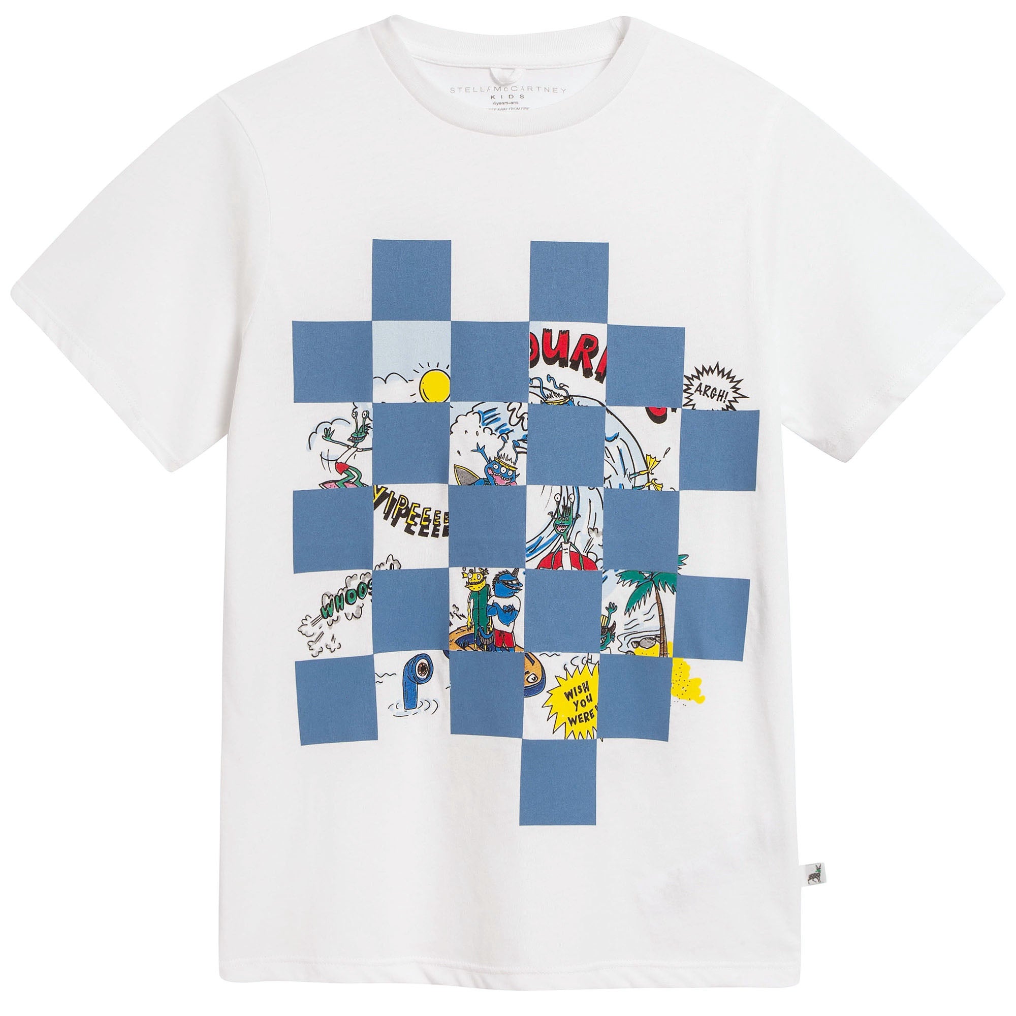 Boys White Check T-Shirt
