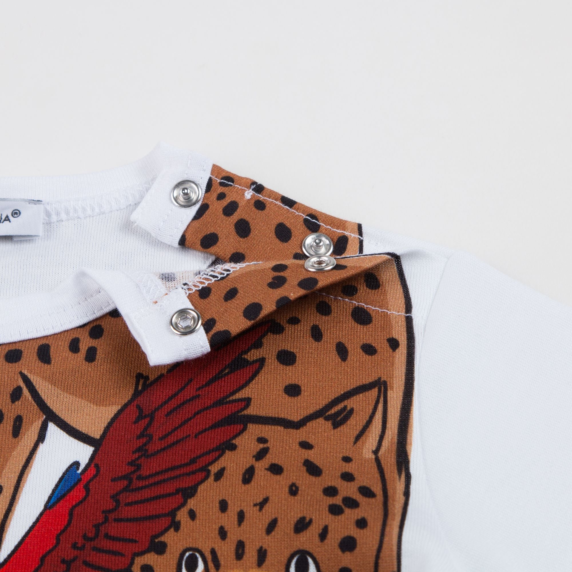 Boys White Forest Printed Cotton T-shirt