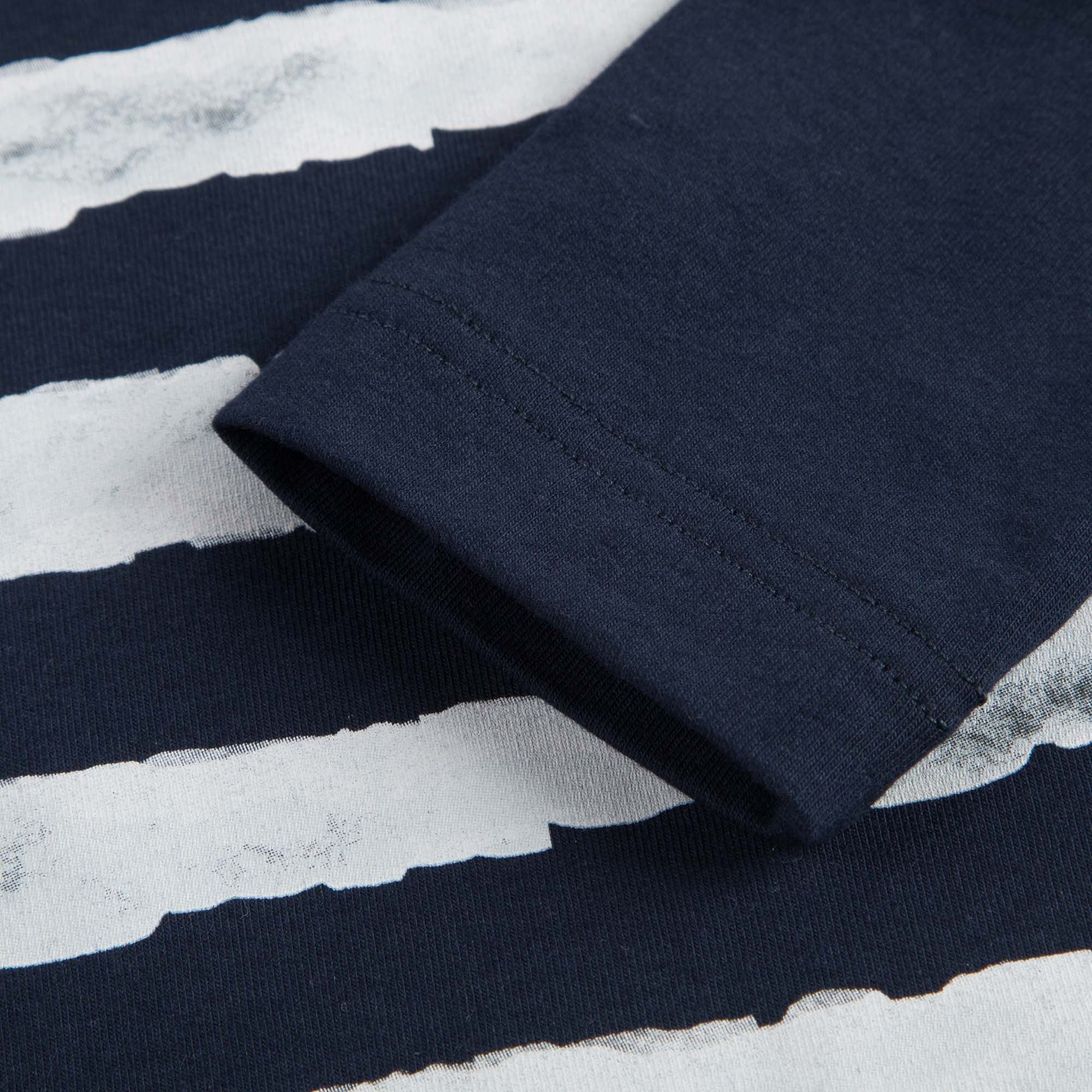 T-shirt à rayures bleu foncé et blanc pour garçons