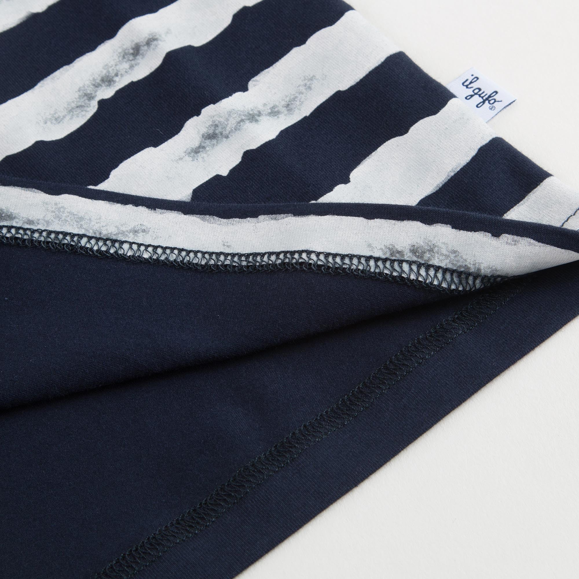 T-shirt à rayures bleu foncé et blanc pour garçons