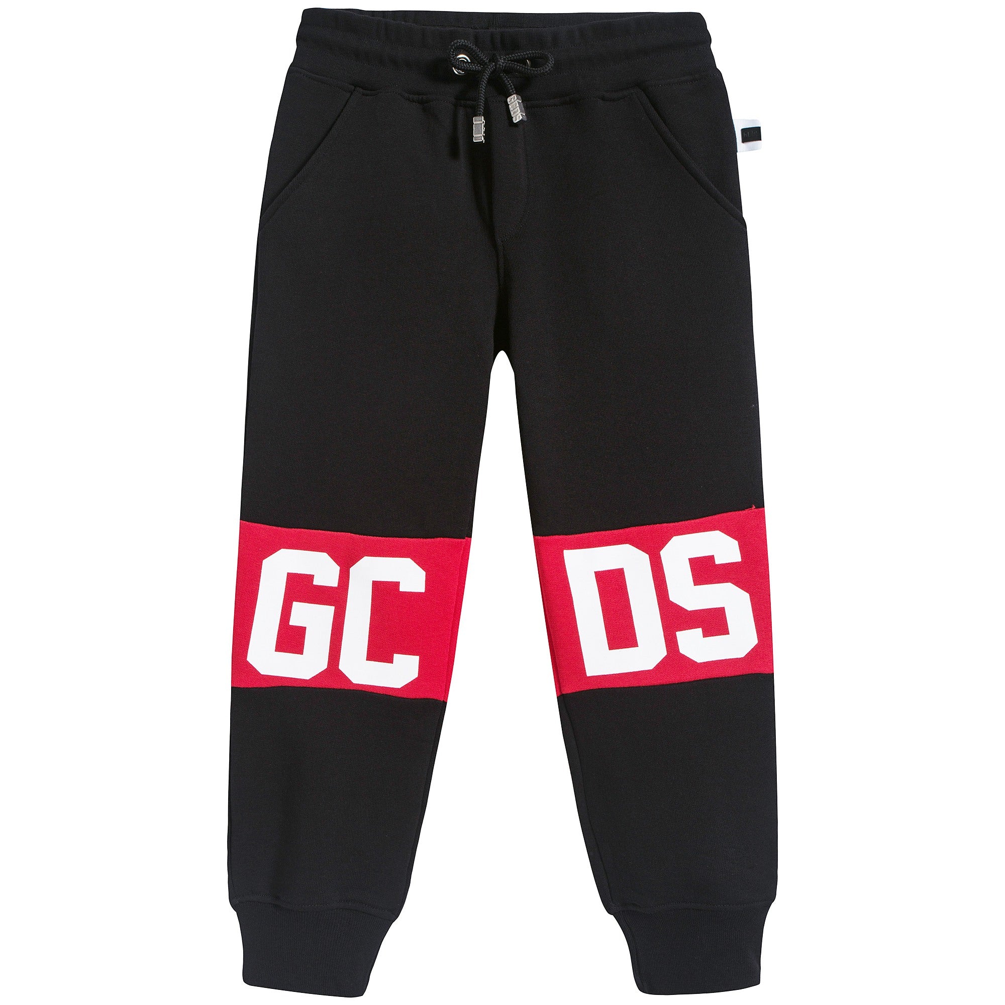 Boys & Girls Black Logo Cotton Trousers