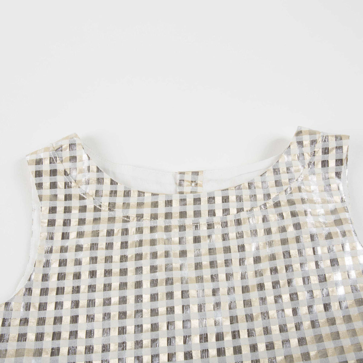 Robe quadrillée argentée pour fille