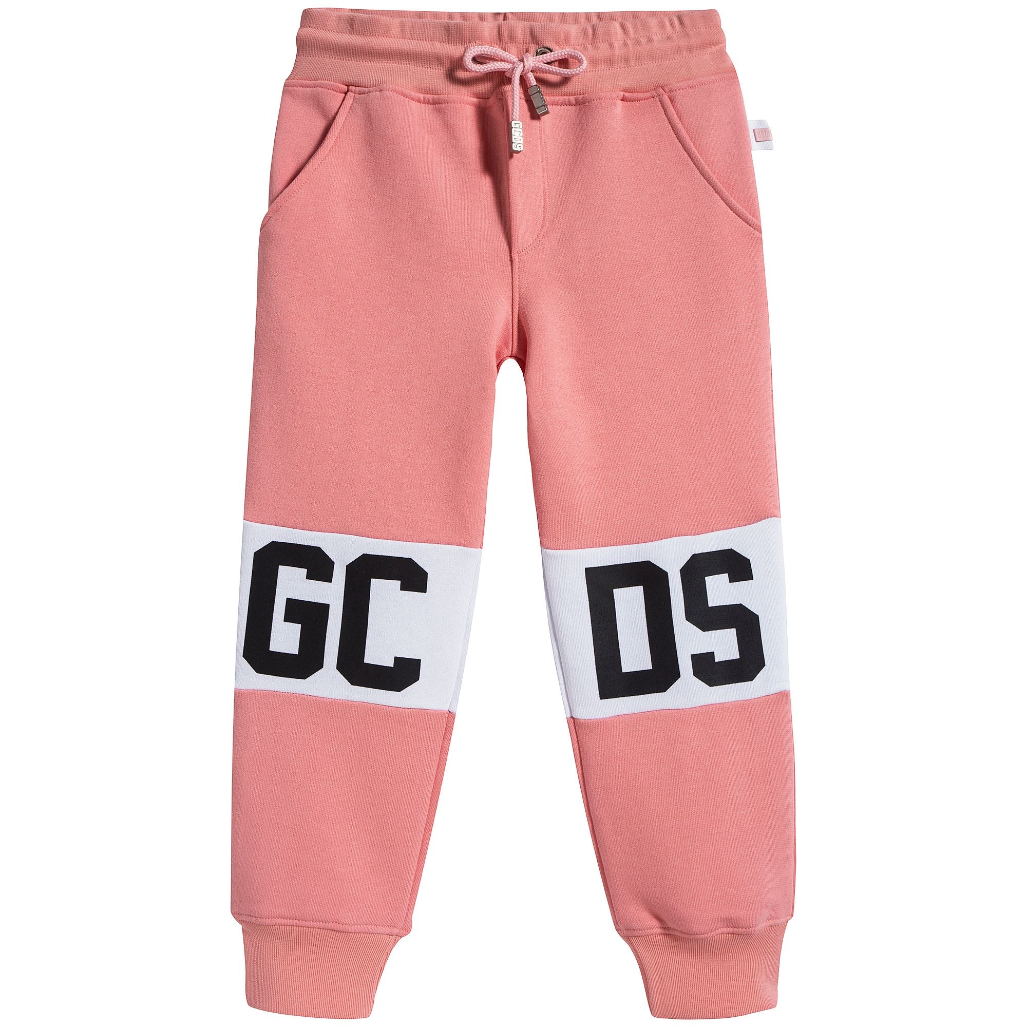 Boys & Girls Pink Logo Cotton Trousers