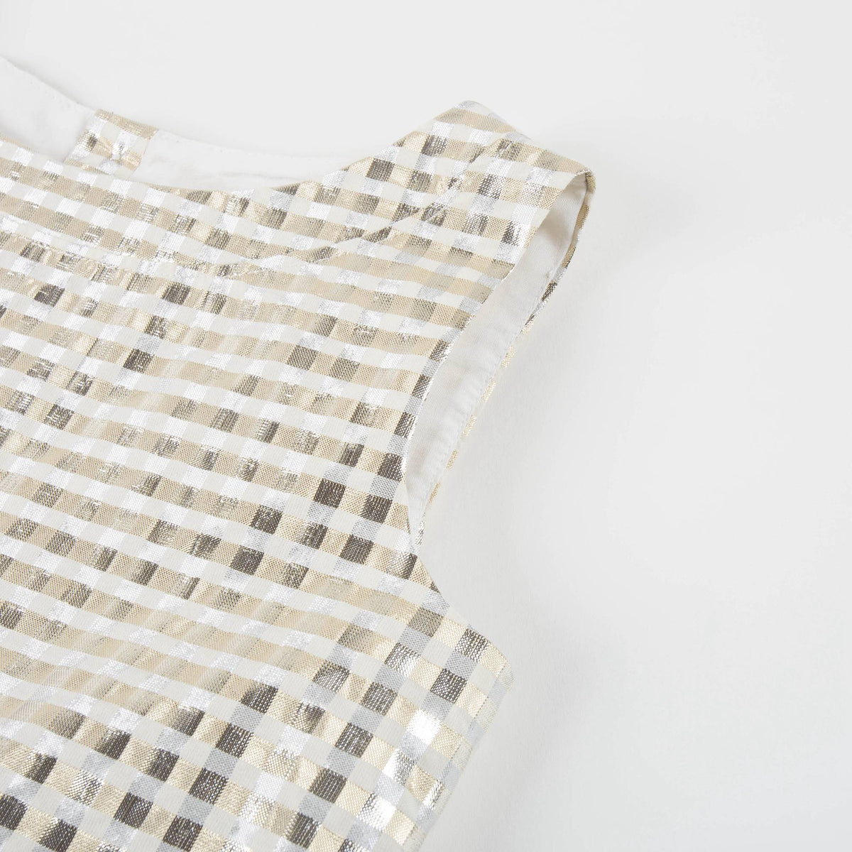 Robe quadrillée argentée pour fille