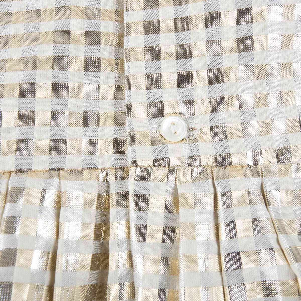 Robe quadrillée argentée pour fille