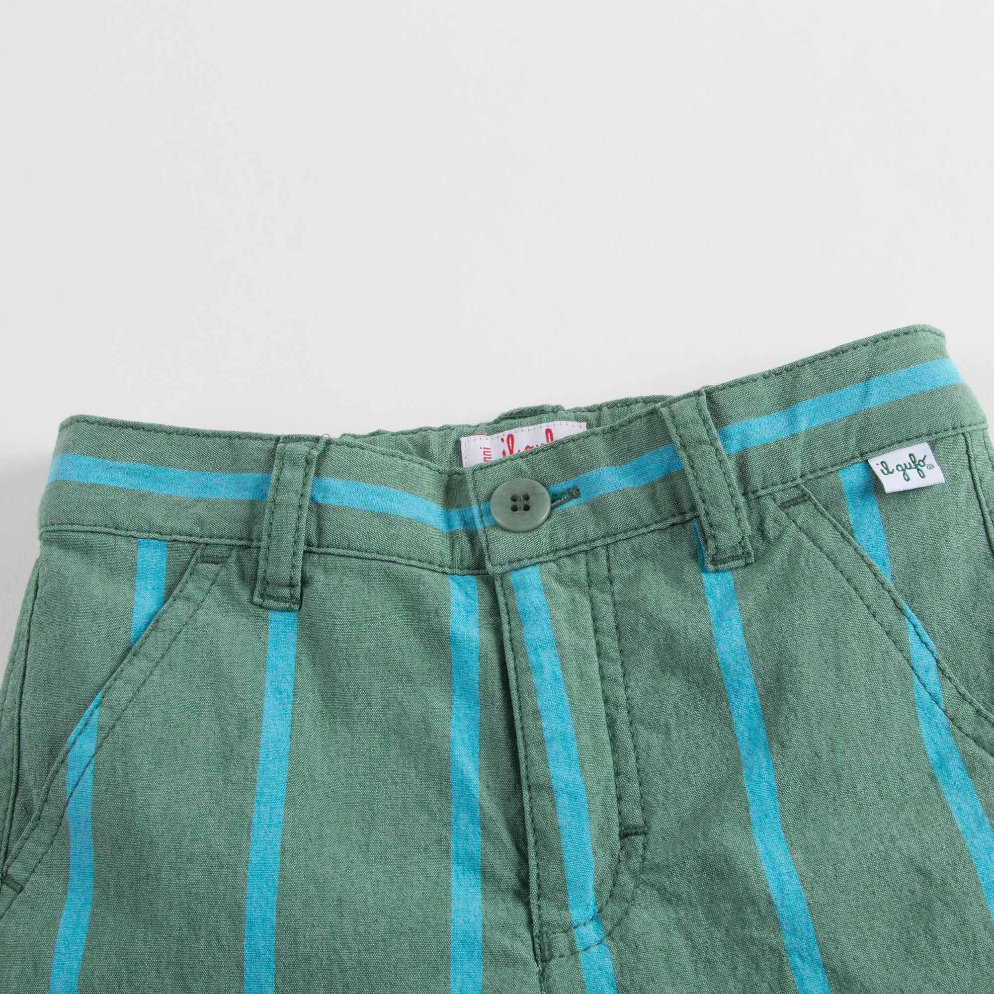 Short rayé vert pour garçons