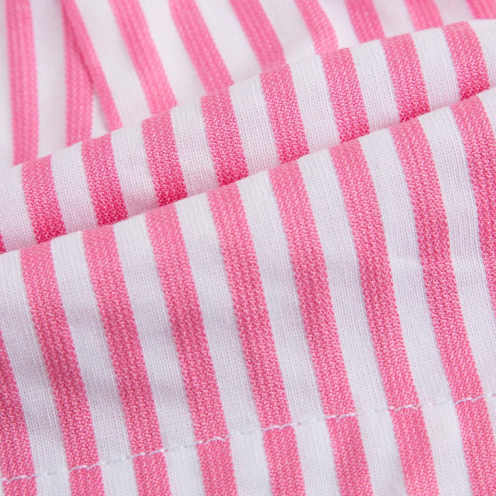 Short rose et blanc à rayures pour fille