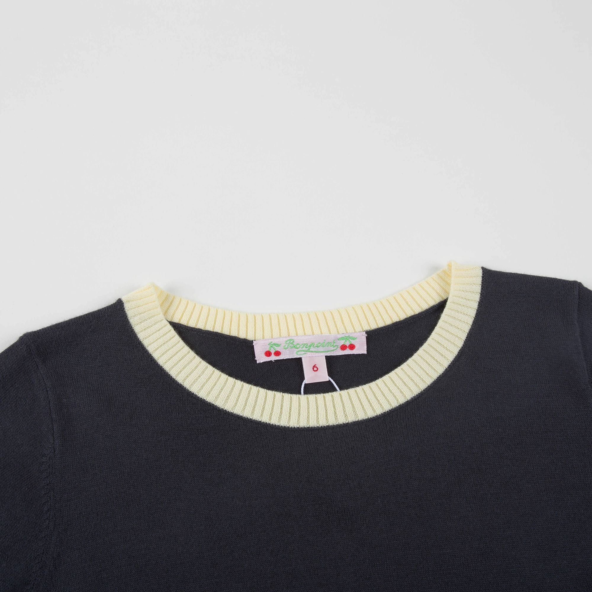 T-shirt en maille noire pour fille