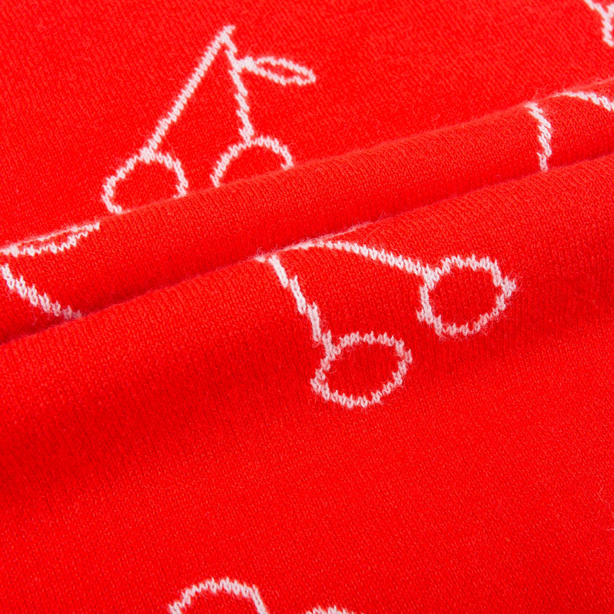 T-shirt tricoté rouge cerises blanches pour bébé fille