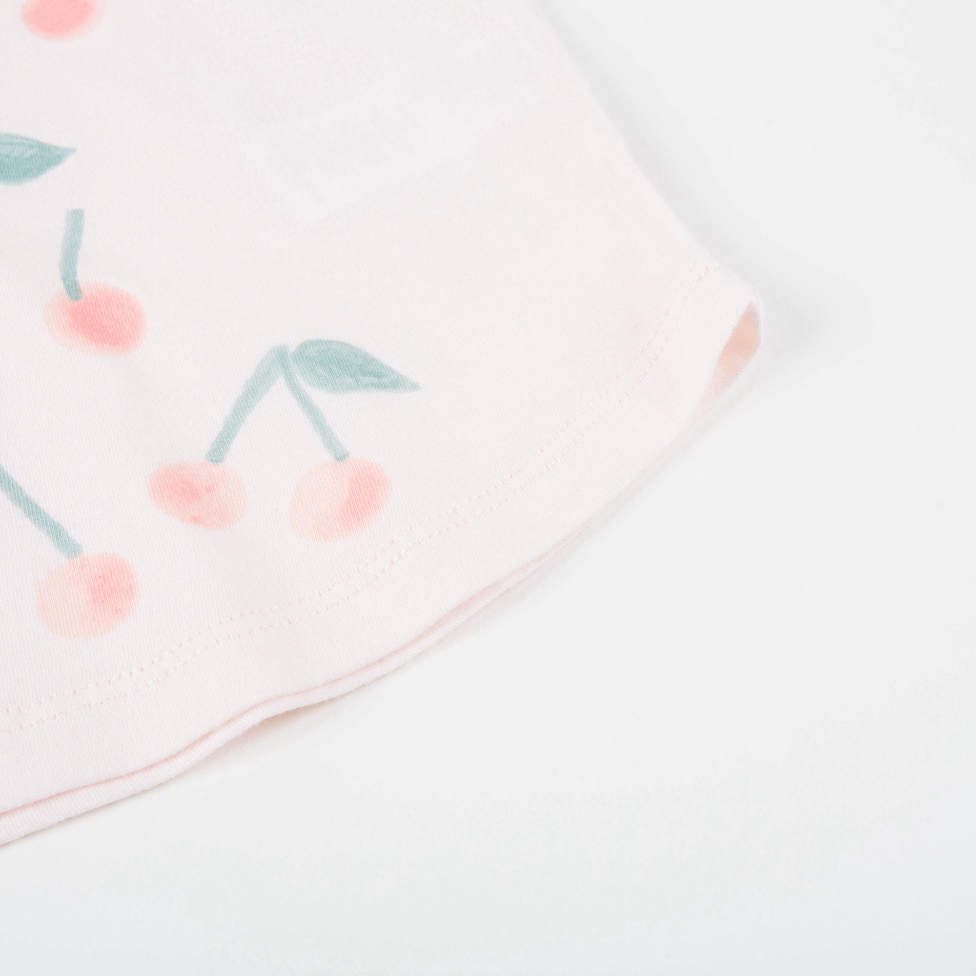 T-shirt enfant fille rose pâle imprimé cerises