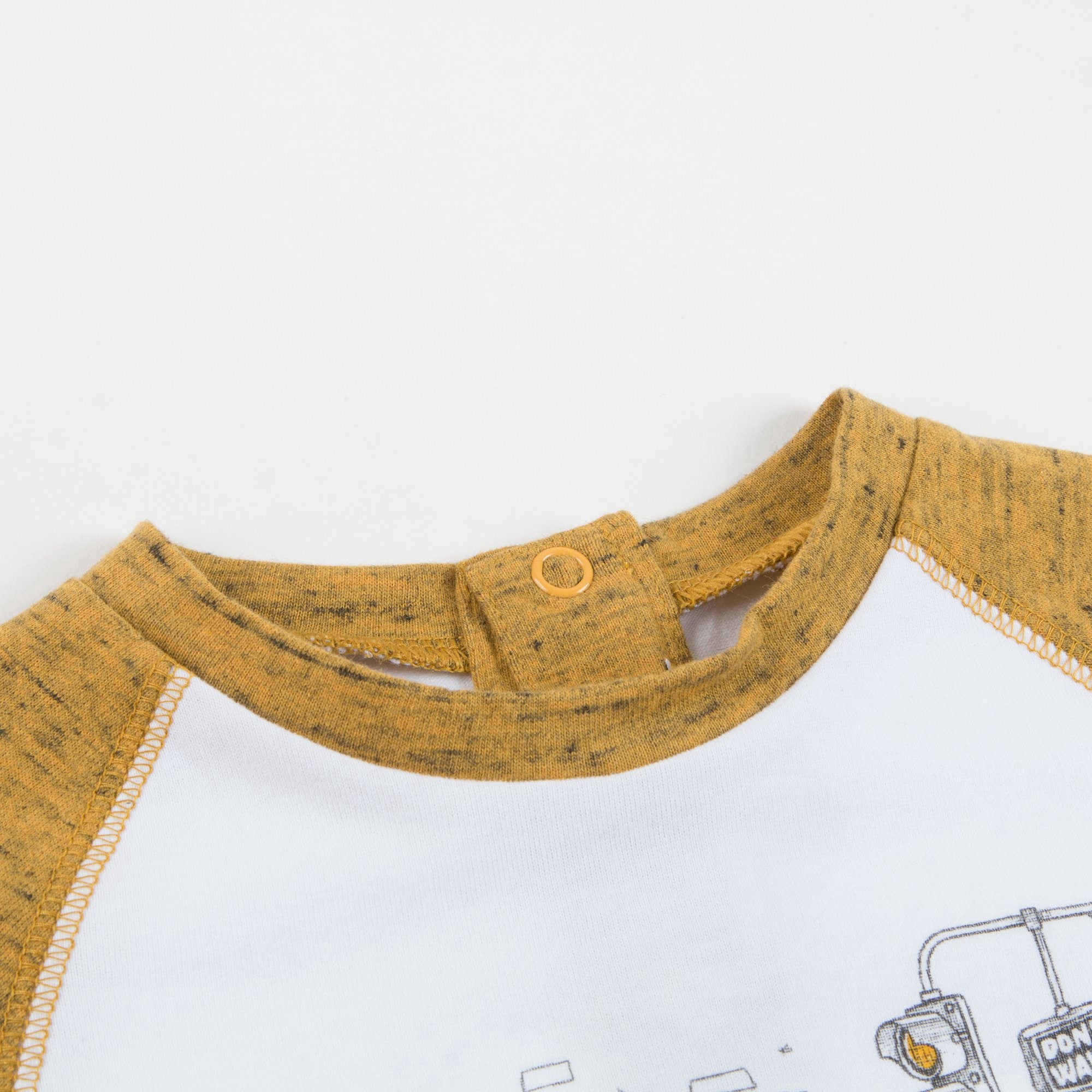 Baby Boys White & Yellow T-shirt With Car Print