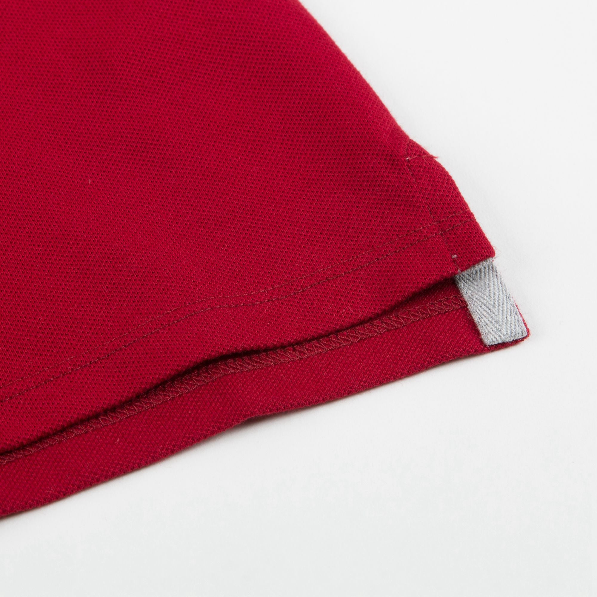 Boys Red Cotton Polo Shirt With Check Trim