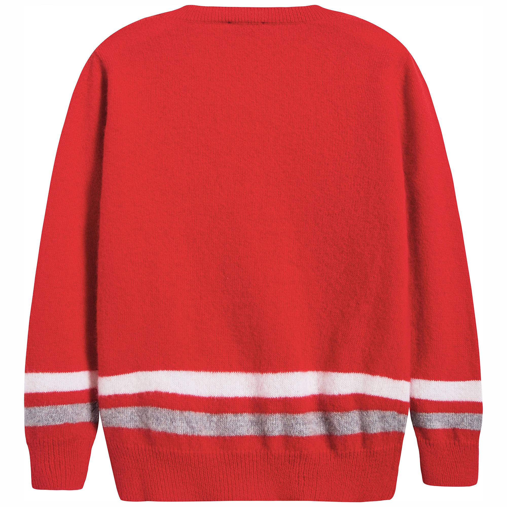 Baby Boys Red Wool Cardigan