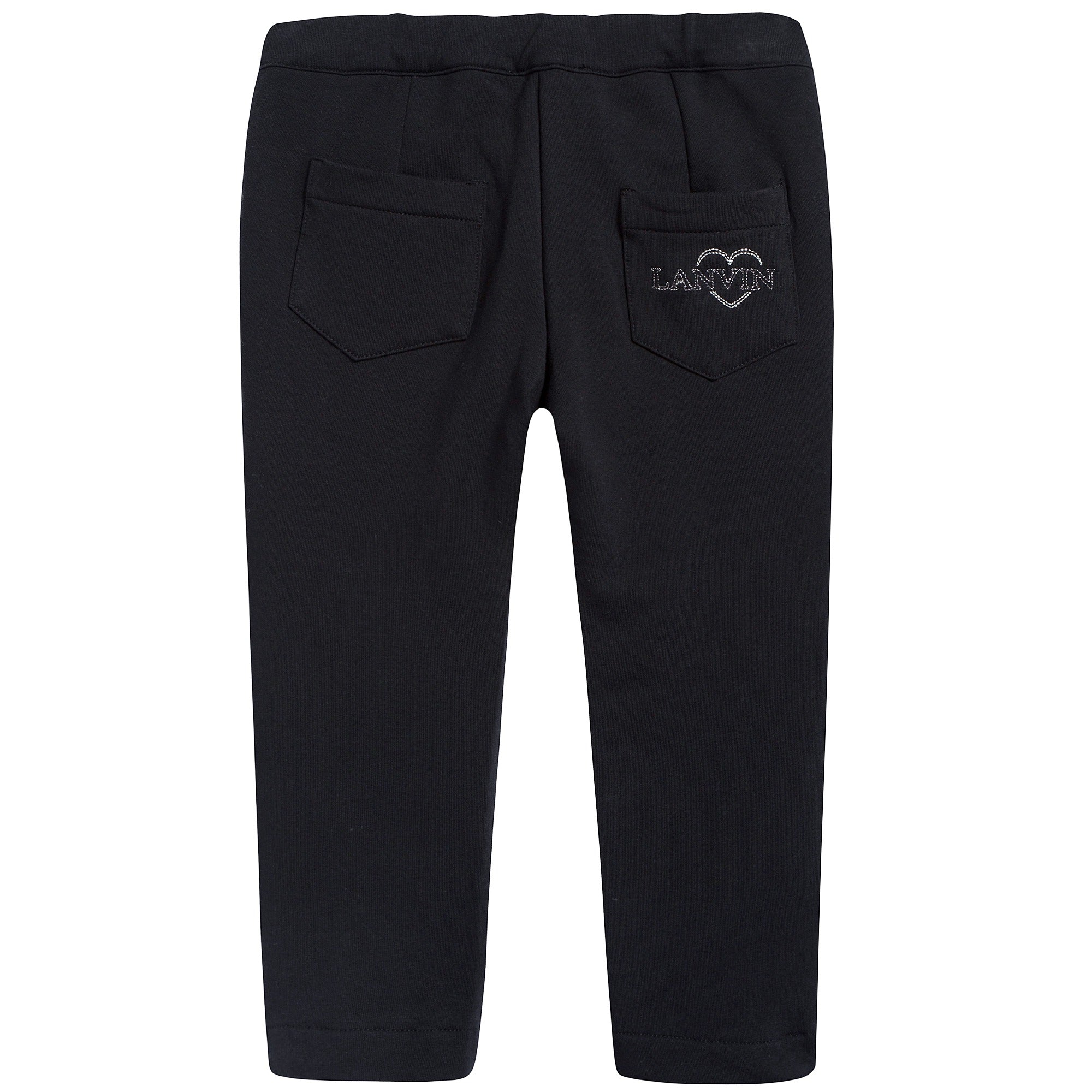 Boys & Girls Black Cotton Trousers