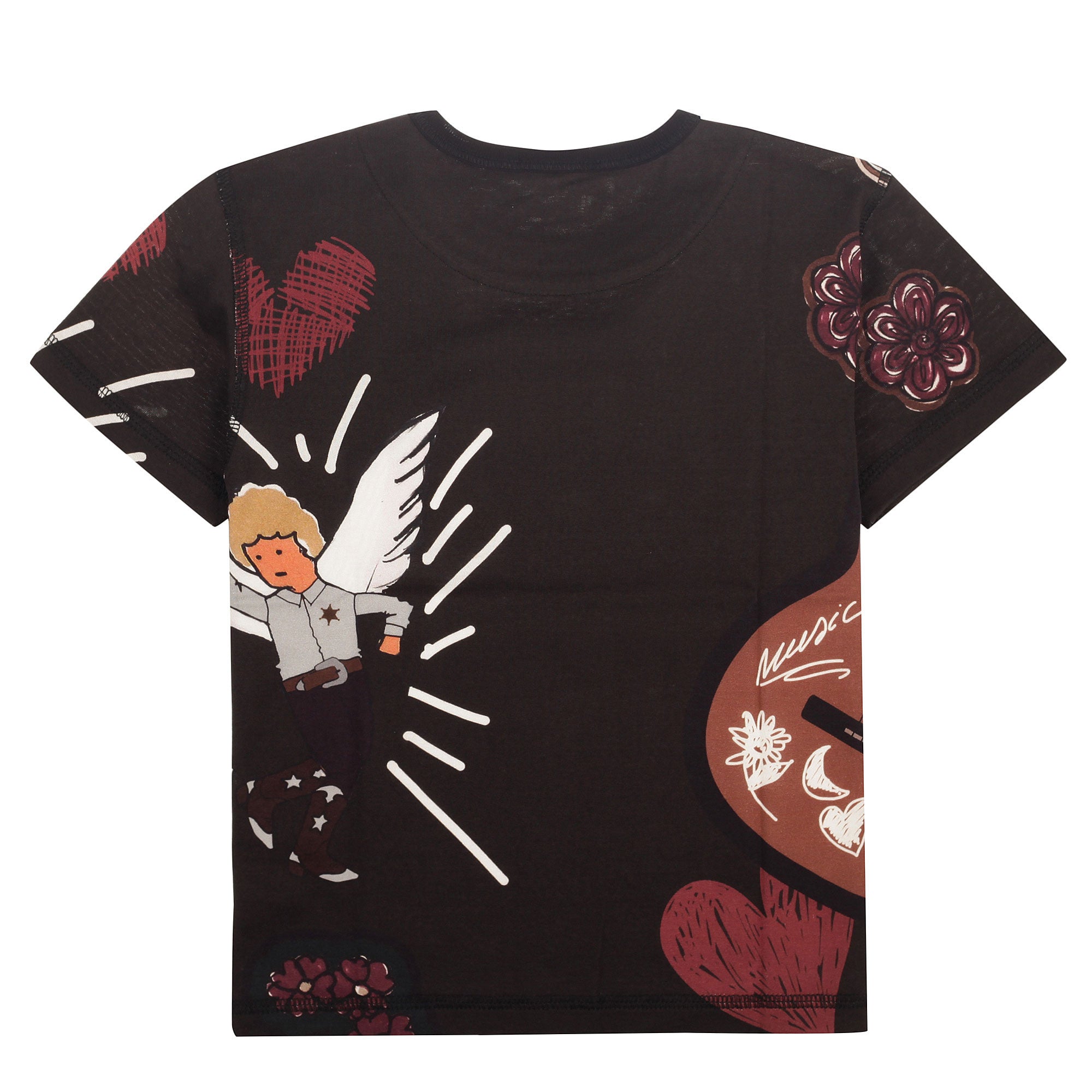 Boys Black 'Sicilian Western' Style T-Shirt - CÉMAROSE | Children's Fashion Store - 2