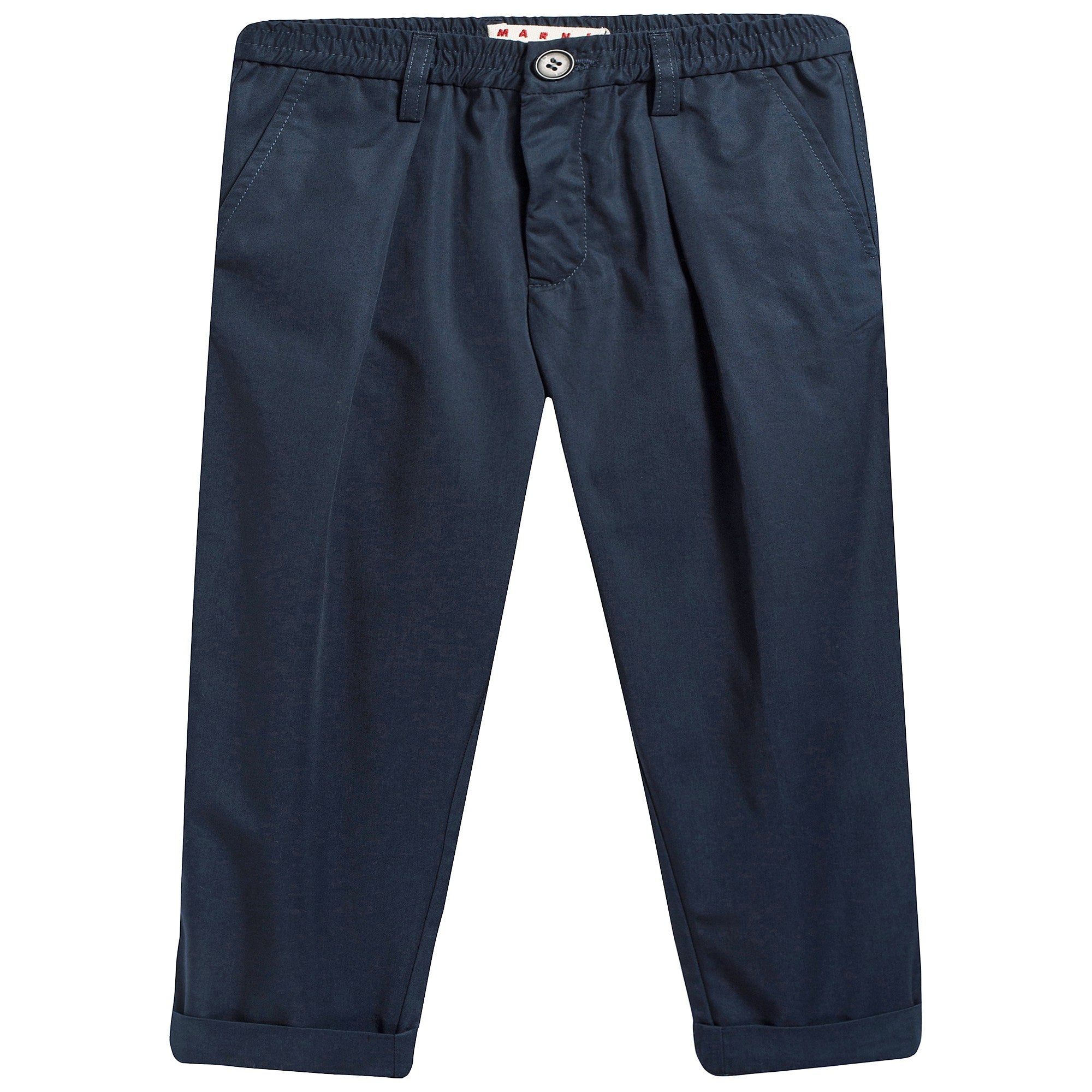 Boys Navy Blue Cotton Trousers
