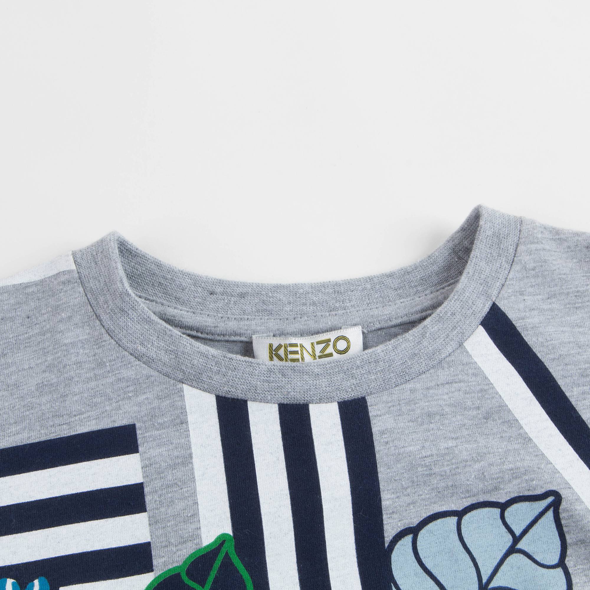 Boys Marl Grey Printed Cotton T-shirt