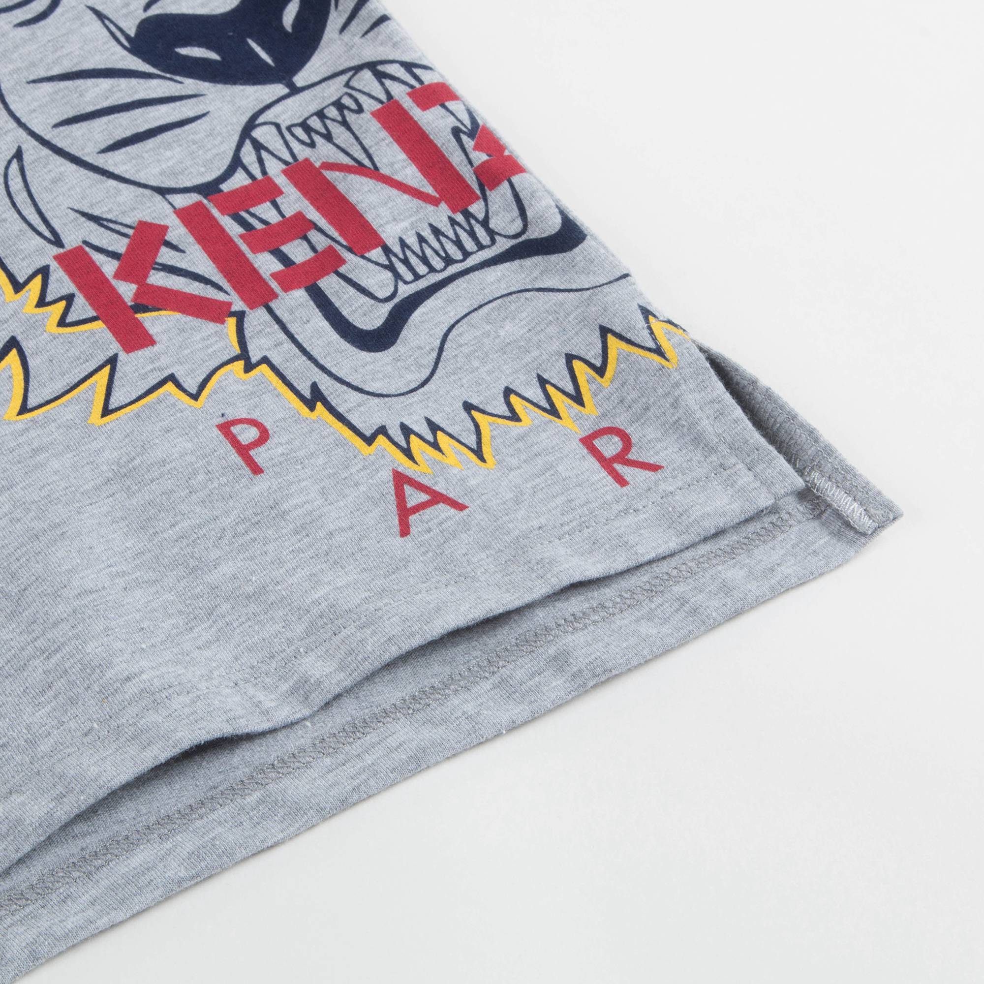 Boys Marl Grey Printed Cotton T-shirt