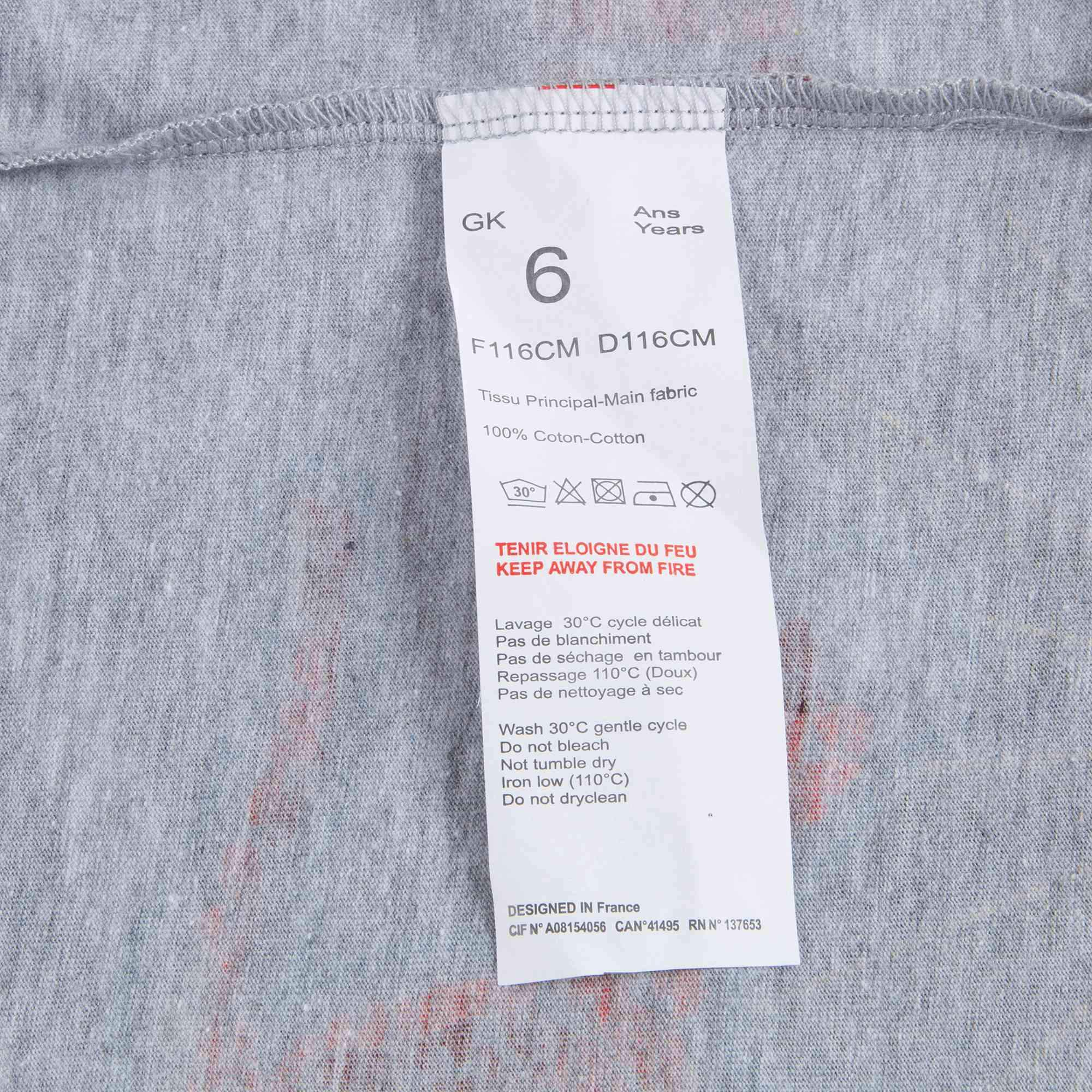 Boys Marl Grey Printed Cotton T-shirt