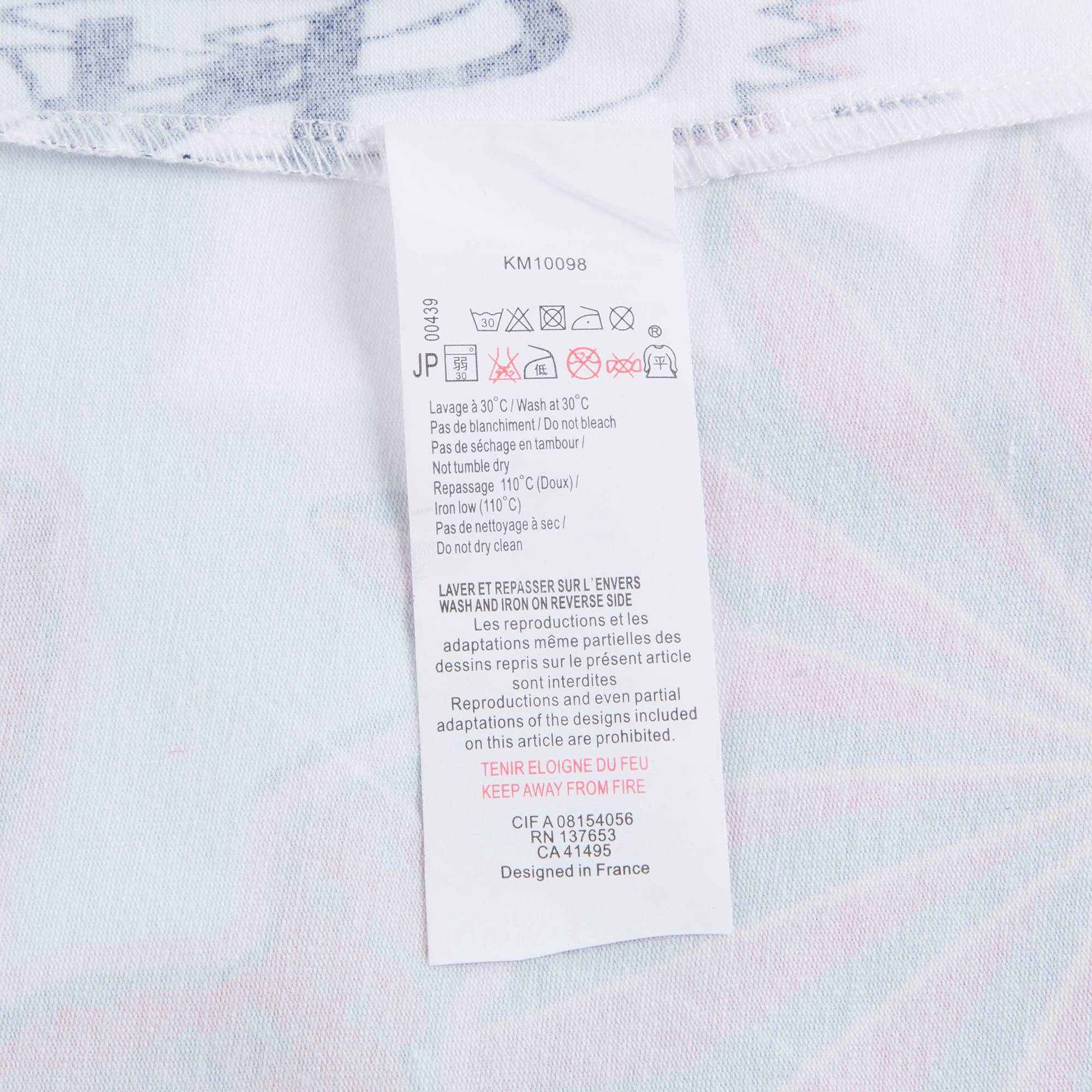 Girls White Printed Cotton T-shirt