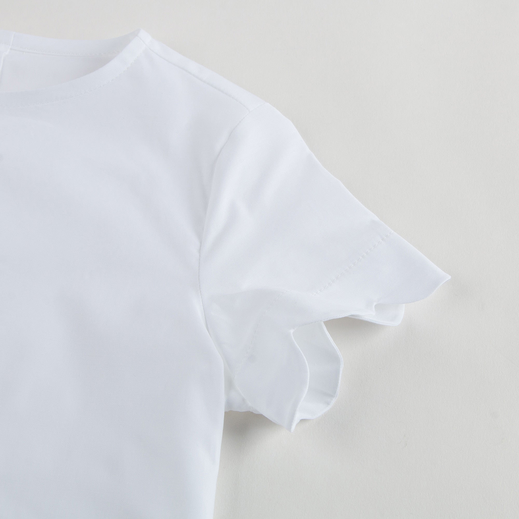 Girls White Cotton Lotus Leaf Trims Blouse - CÉMAROSE | Children's Fashion Store - 4