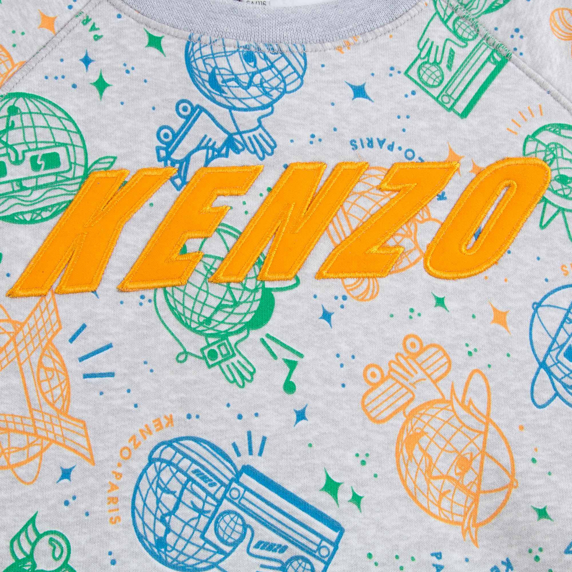 Boys Light Marl Grey Printed Cotton Sweatshirt