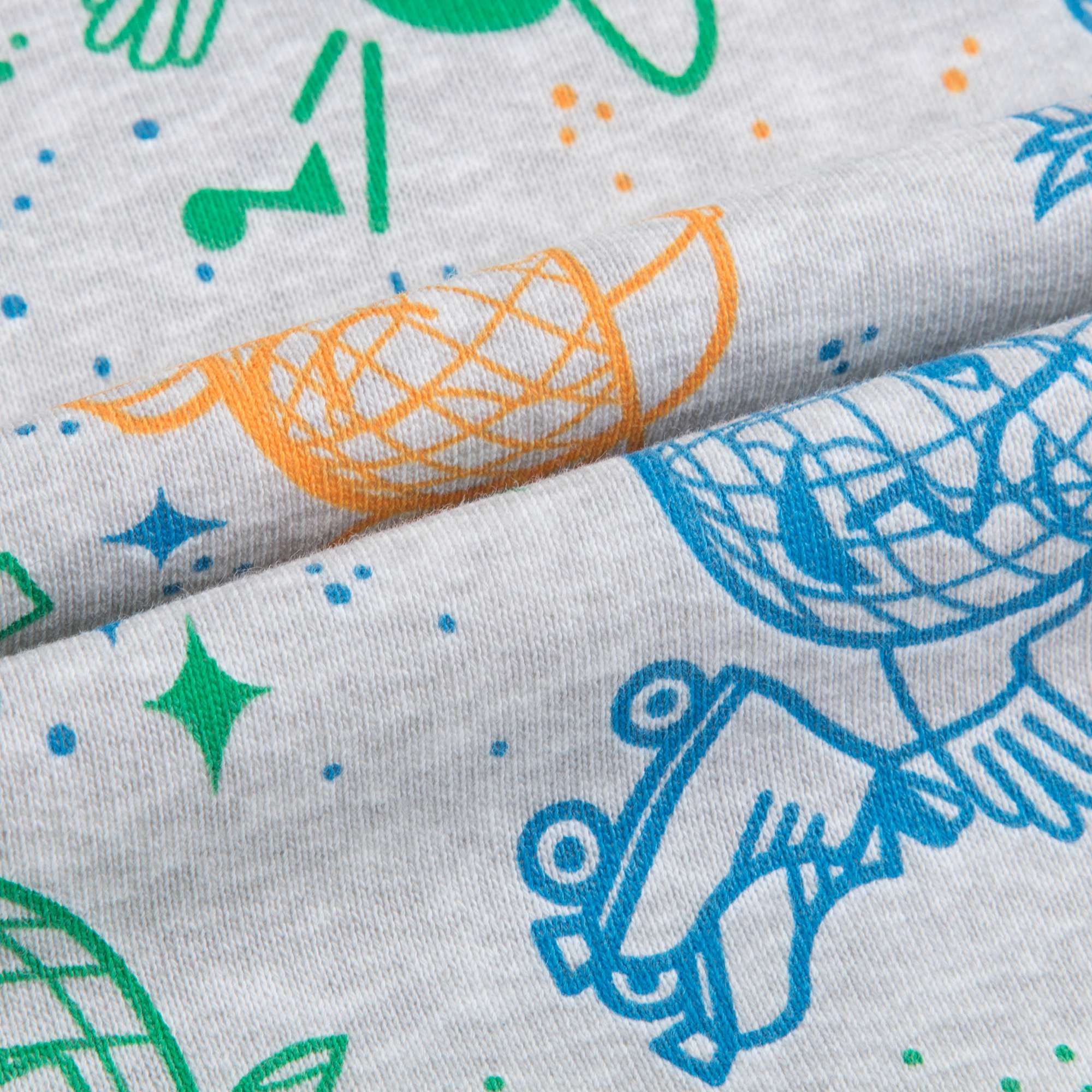 Boys Light Marl Grey Printed Cotton Sweatshirt