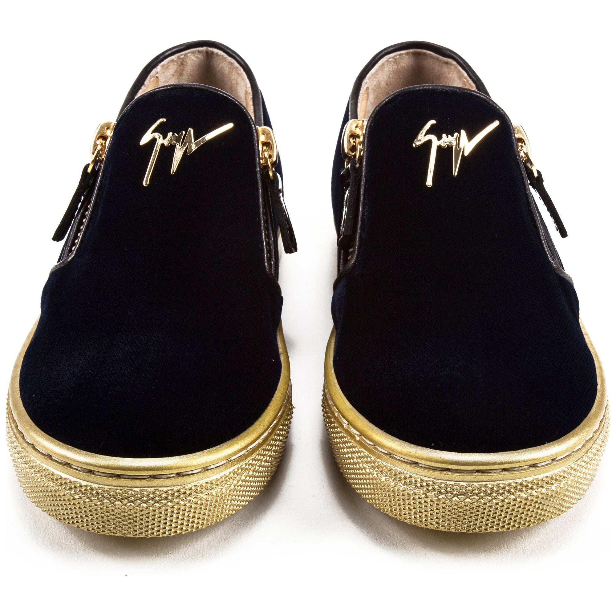 Baby Velvet Navy Velvet Logo Sneaker