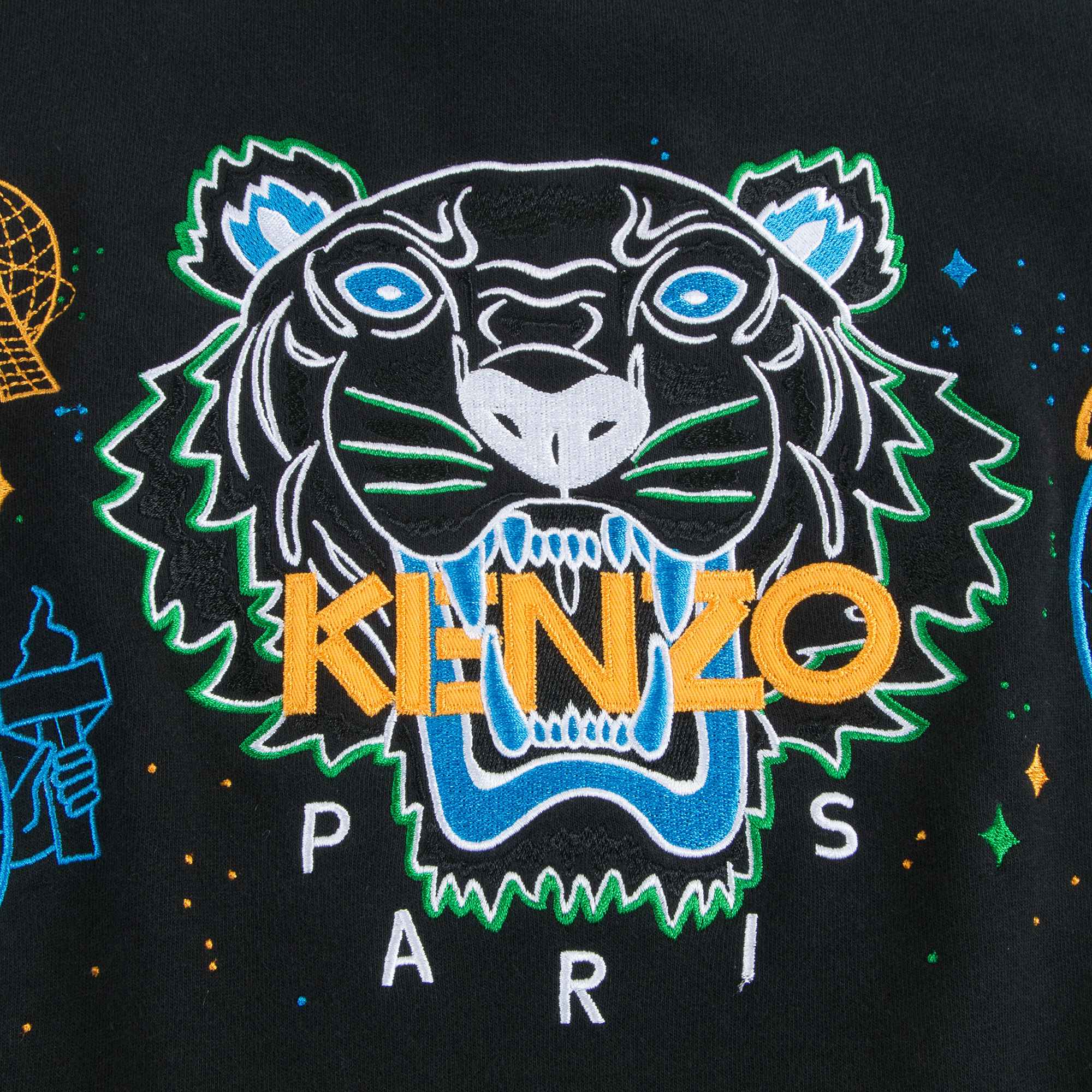 Boys Black With Tiger Logo Cotton Sweatshirt