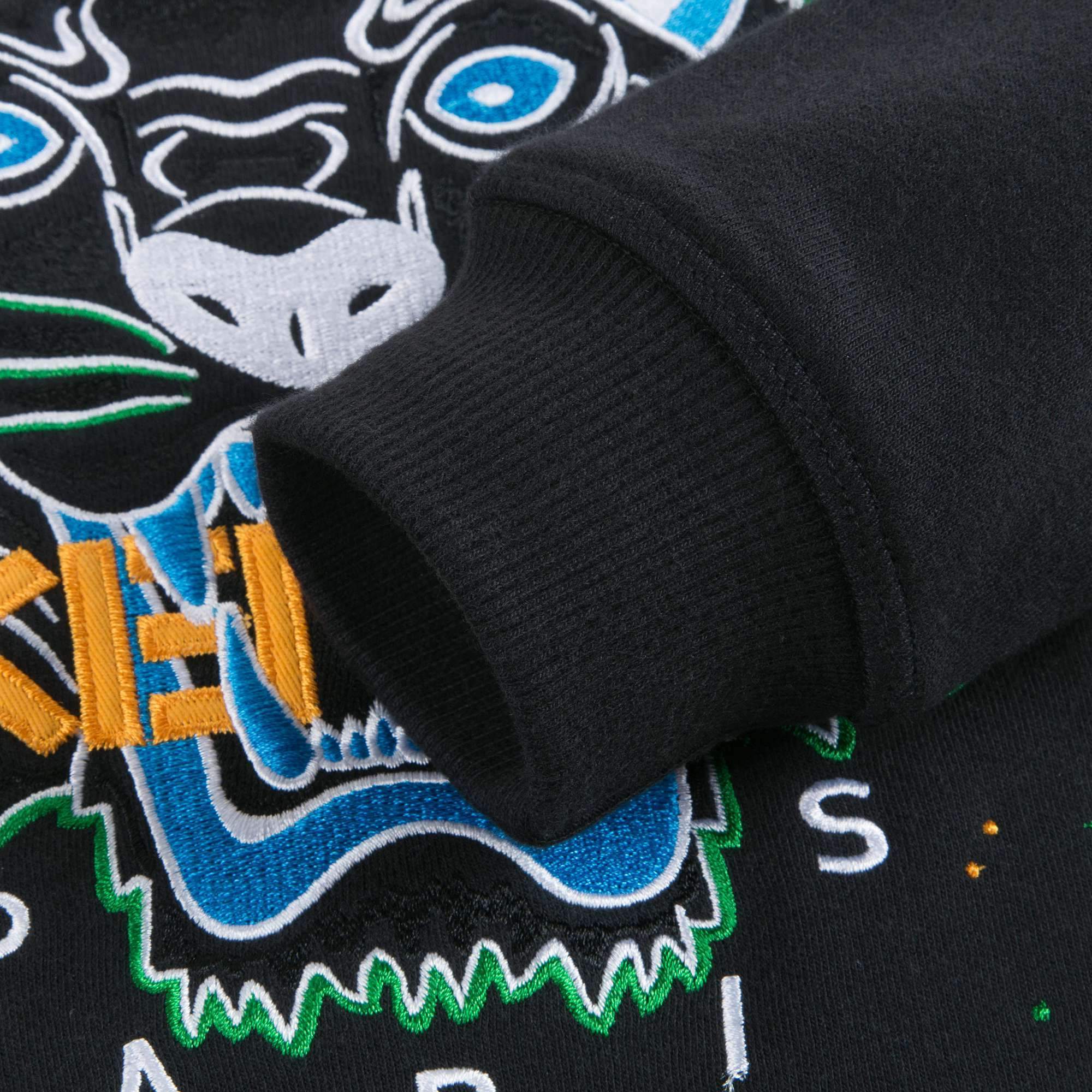 Boys Black With Tiger Logo Cotton Sweatshirt