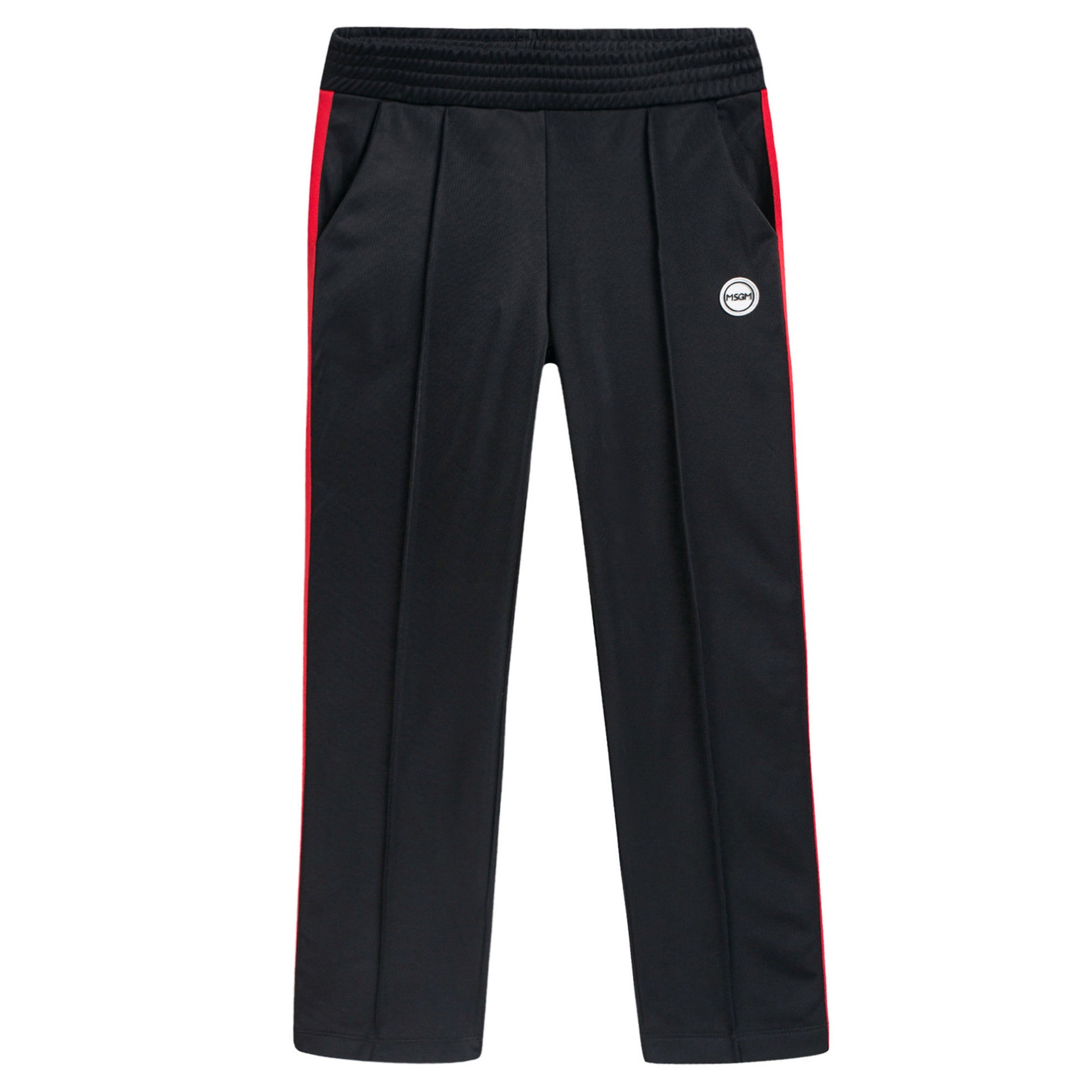 Boys & Girls Black Jersey Trousers With Red Trim