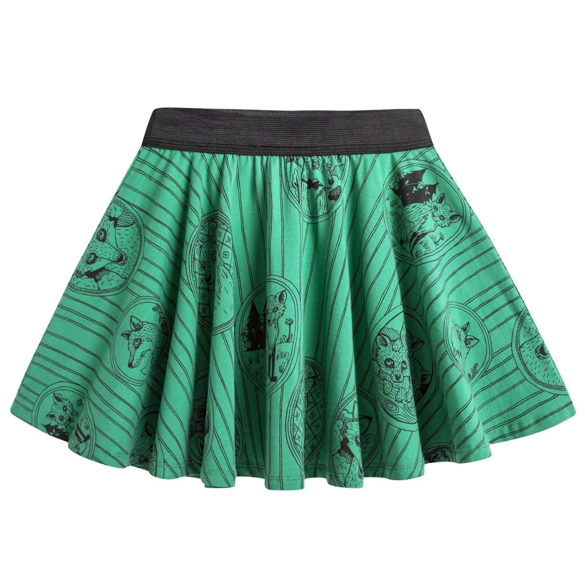 Girls Green Fox Family Skirt