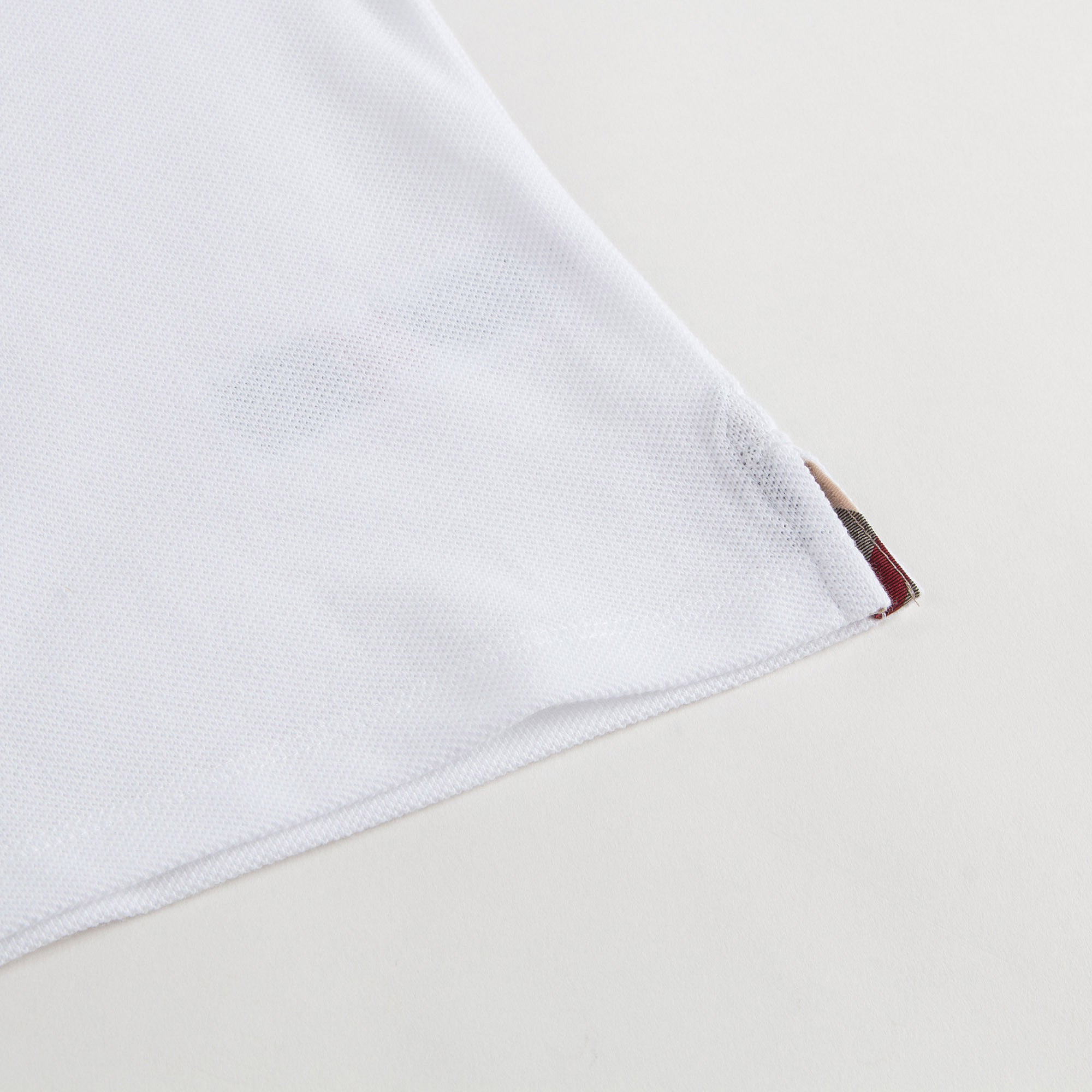Baby Boys White Polo Shirt With Check Collar