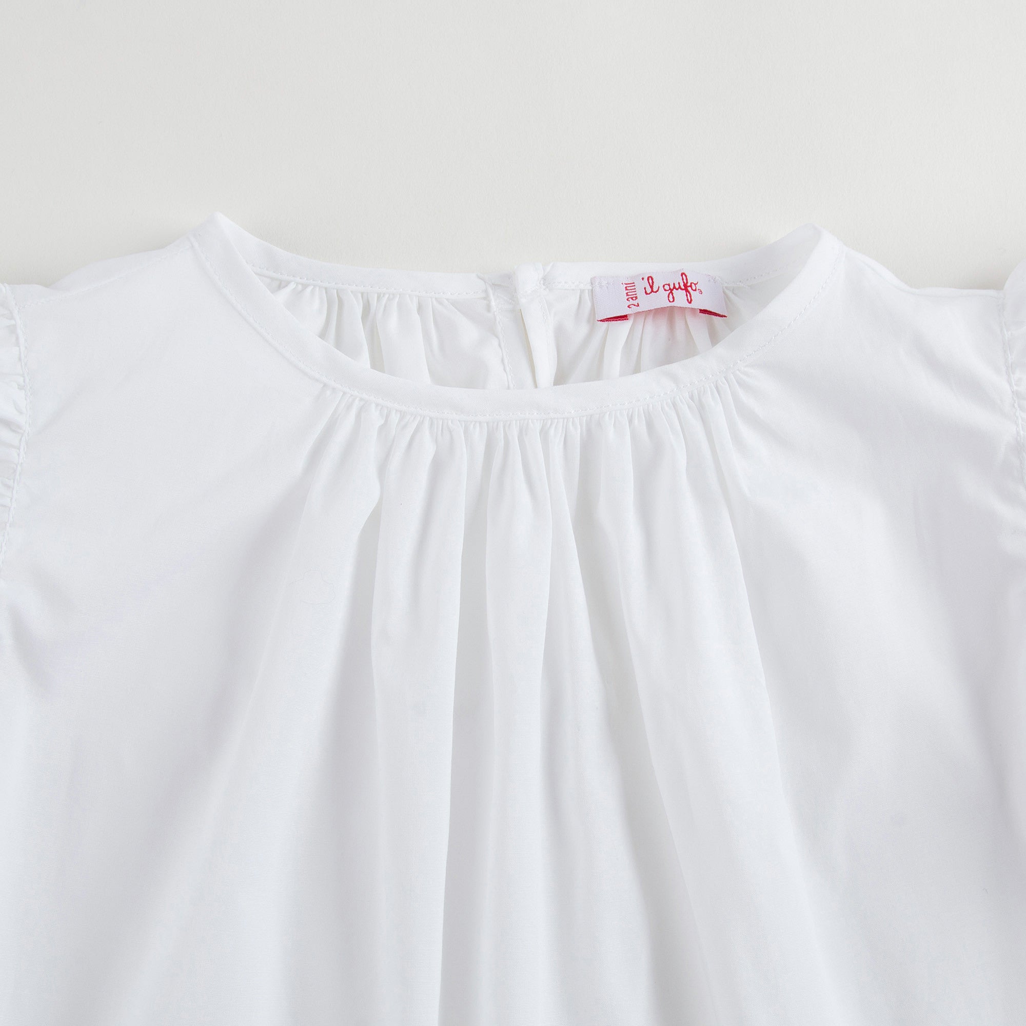 Girls White Cotton Ruffled Trims Blouse - CÉMAROSE | Children's Fashion Store - 3