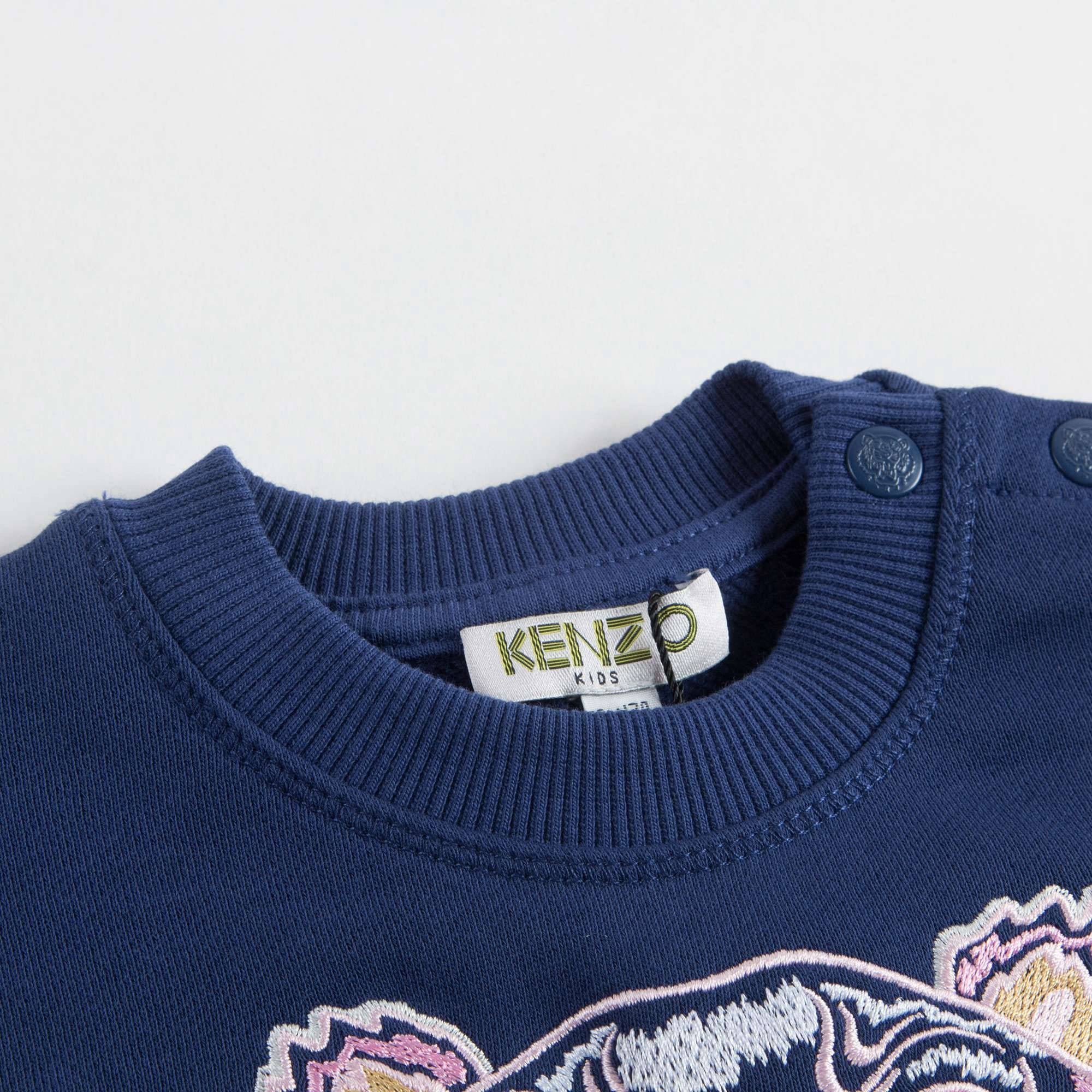 Baby Girls Blue Tiger Sweatshirt