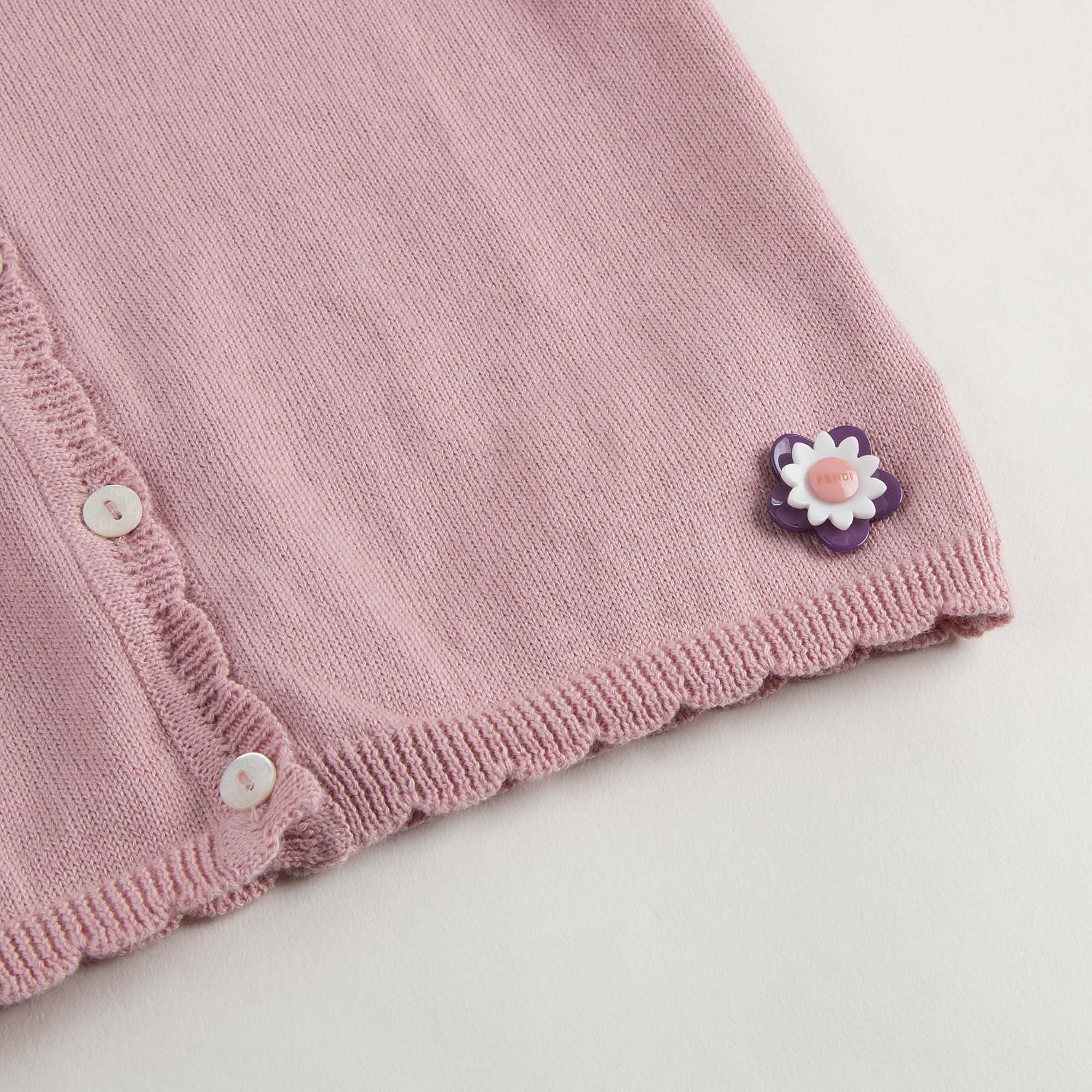 Baby Girls Light Pink Cotton Knitted Cardigan - CÉMAROSE | Children's Fashion Store - 6