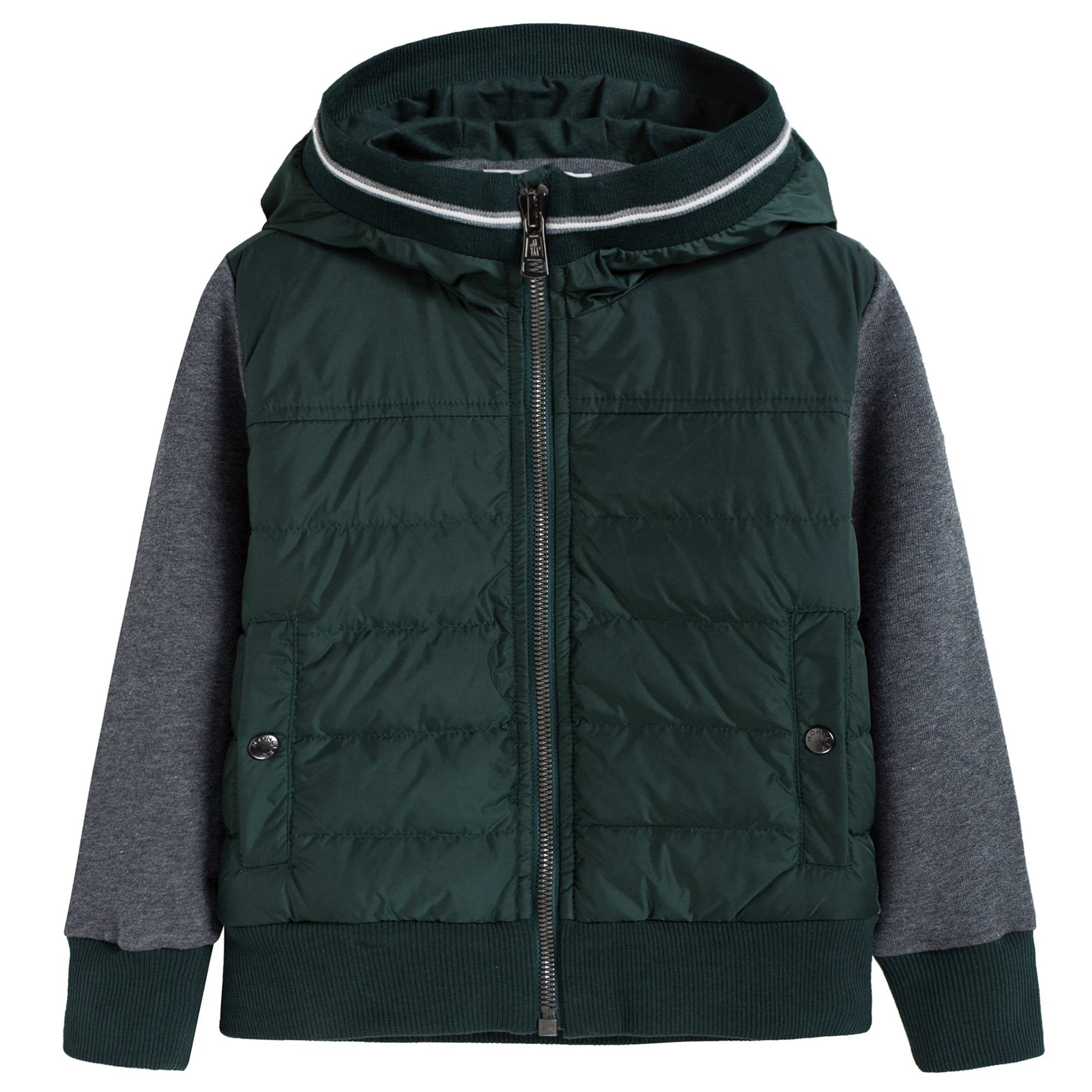 Boys Green & Grey Zip-up Top