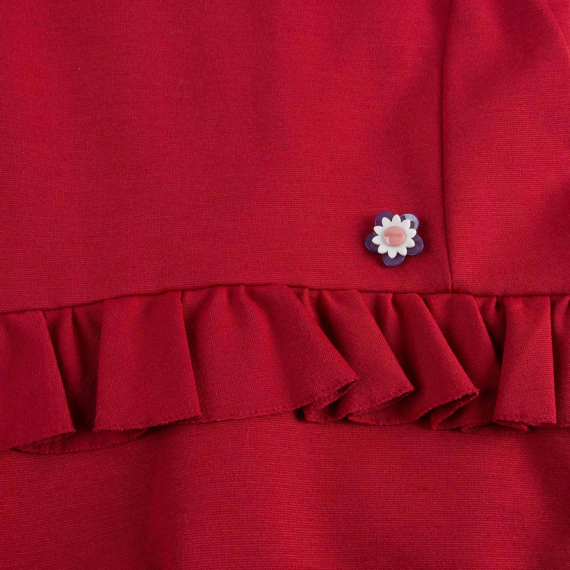 Girl Red Woven Ruffled Waisted Dress - CÉMAROSE | Children's Fashion Store - 5