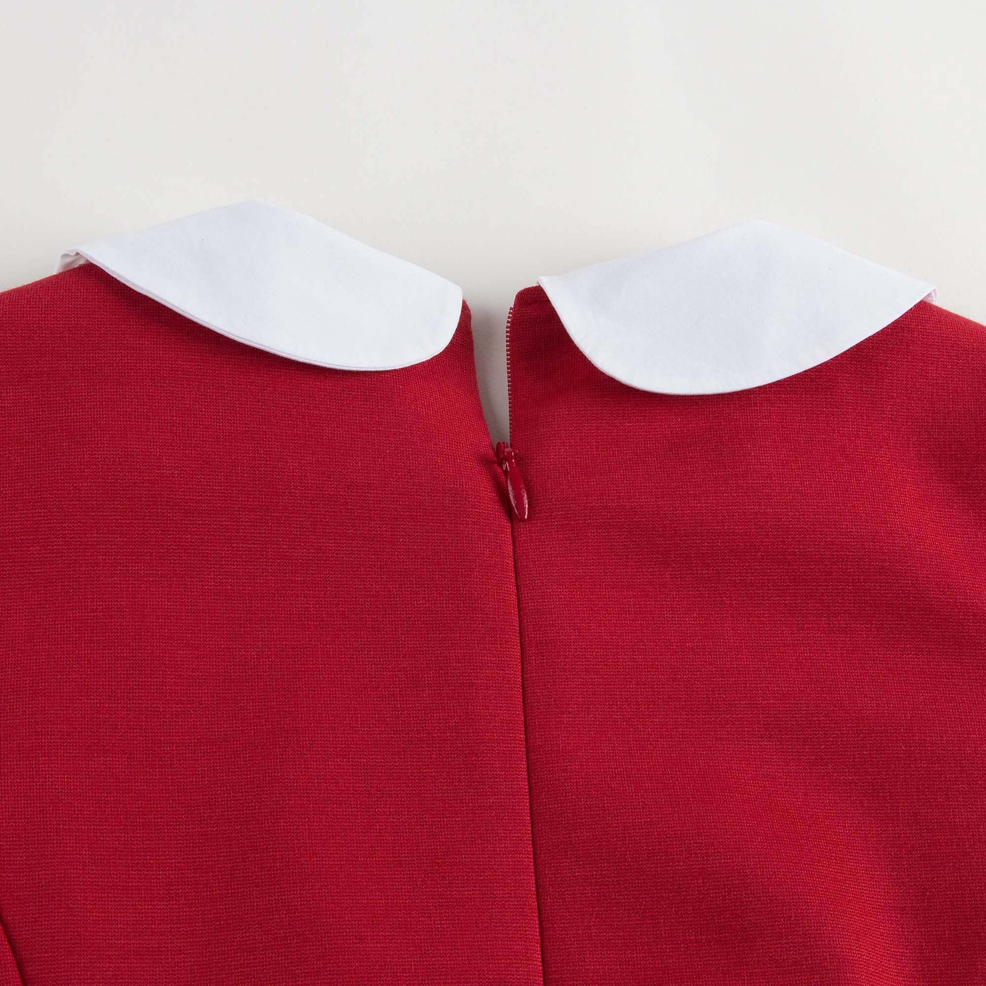 Girl Red Woven Ruffled Waisted Dress - CÉMAROSE | Children's Fashion Store - 6