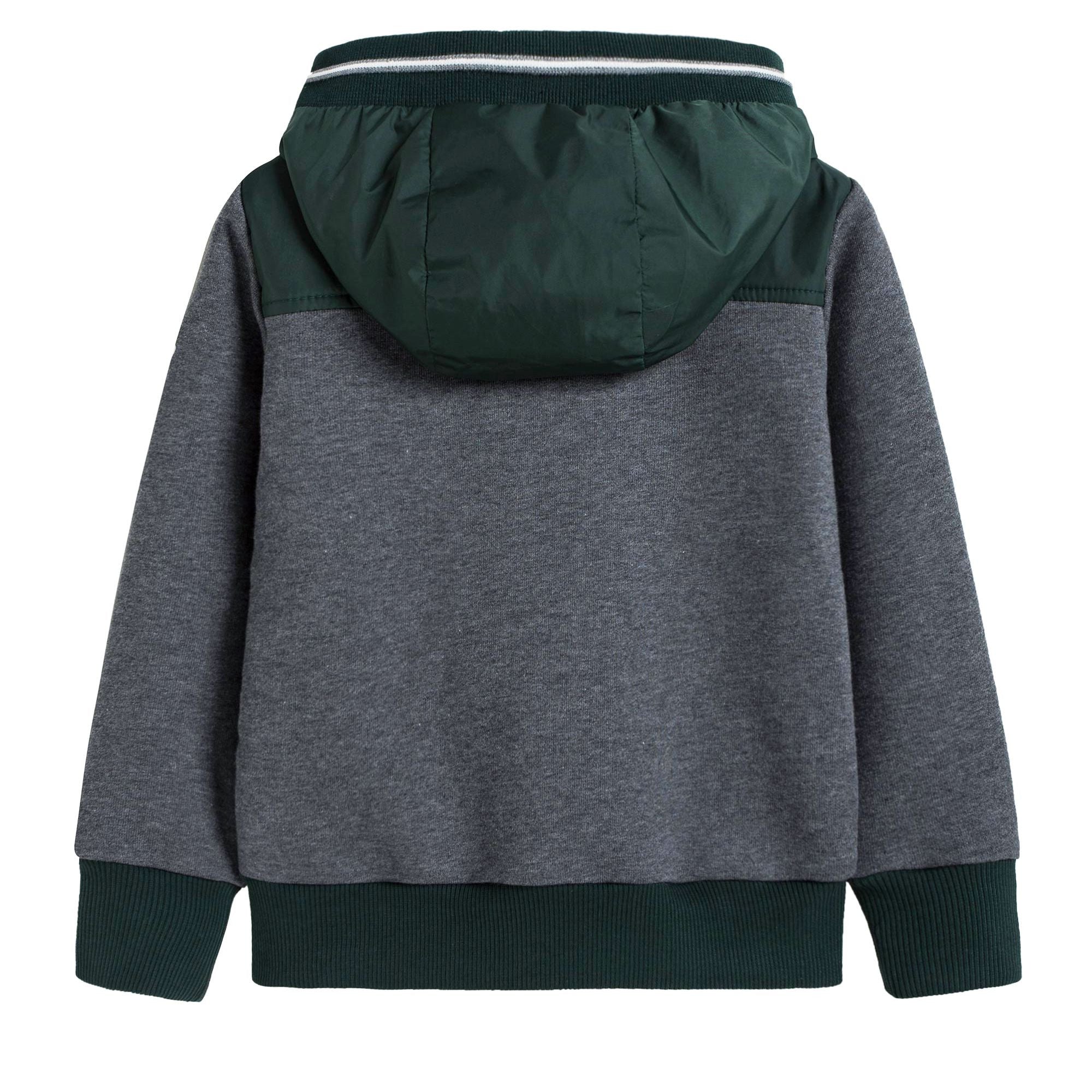 Boys Green & Grey Zip-up Top